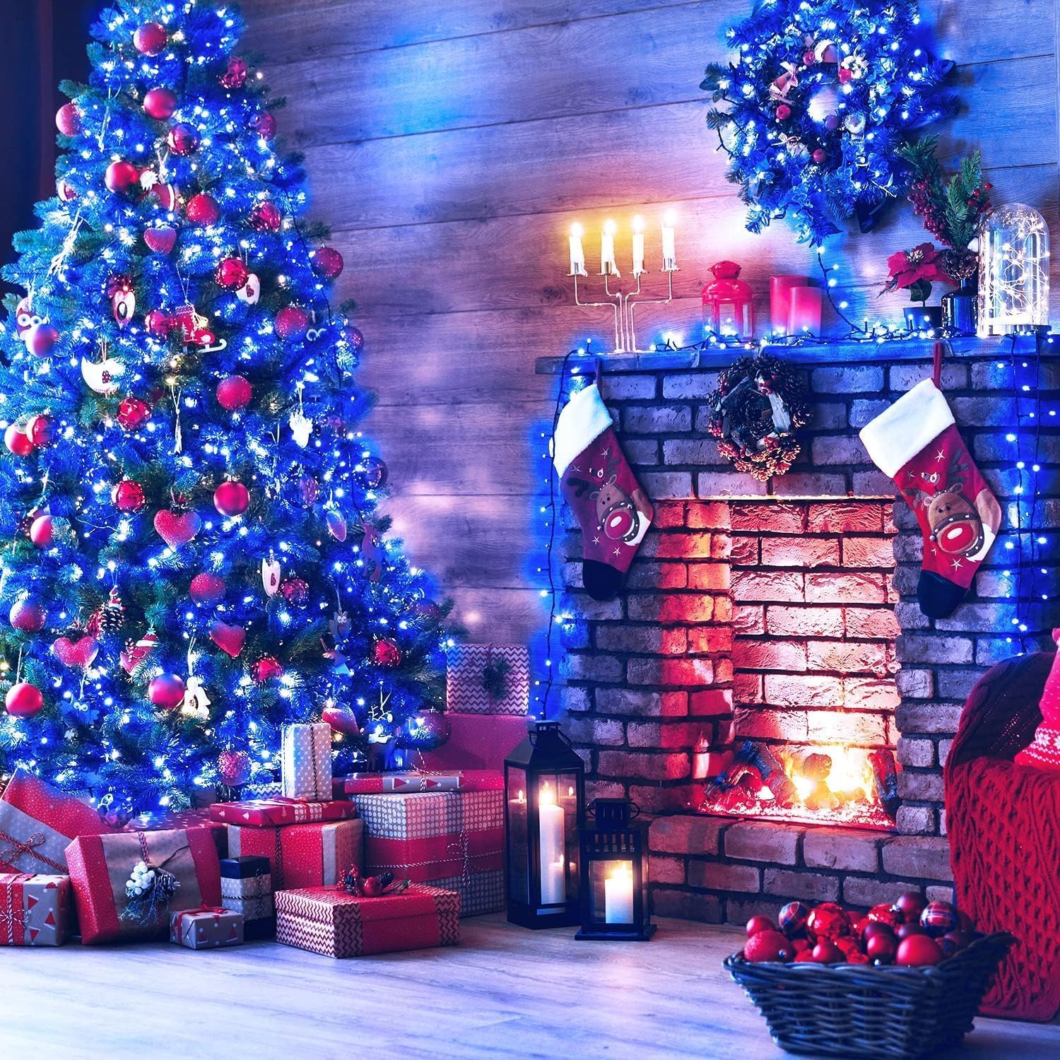 Fairyglim Christmas String Lights Plug In,33Ft 100 Led String Lights With 8 Modes & Timer, Xmas Decorations For Trees Wreath, Ou