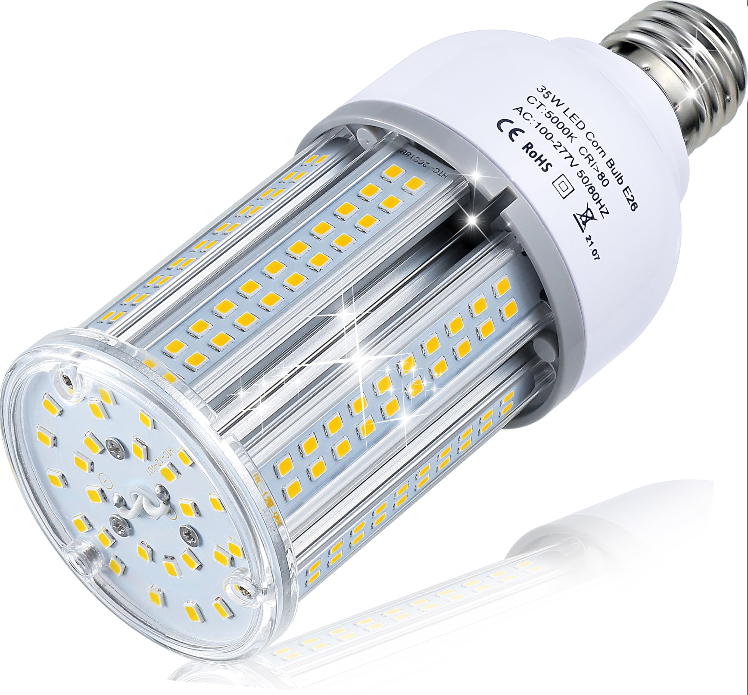 Jurdxled 35W Led Corn Light Bulb 5000 Lumen 5000K Large Area Cool Daylight White E26/E27 Medium Base For Outdoor Indoor Garage W