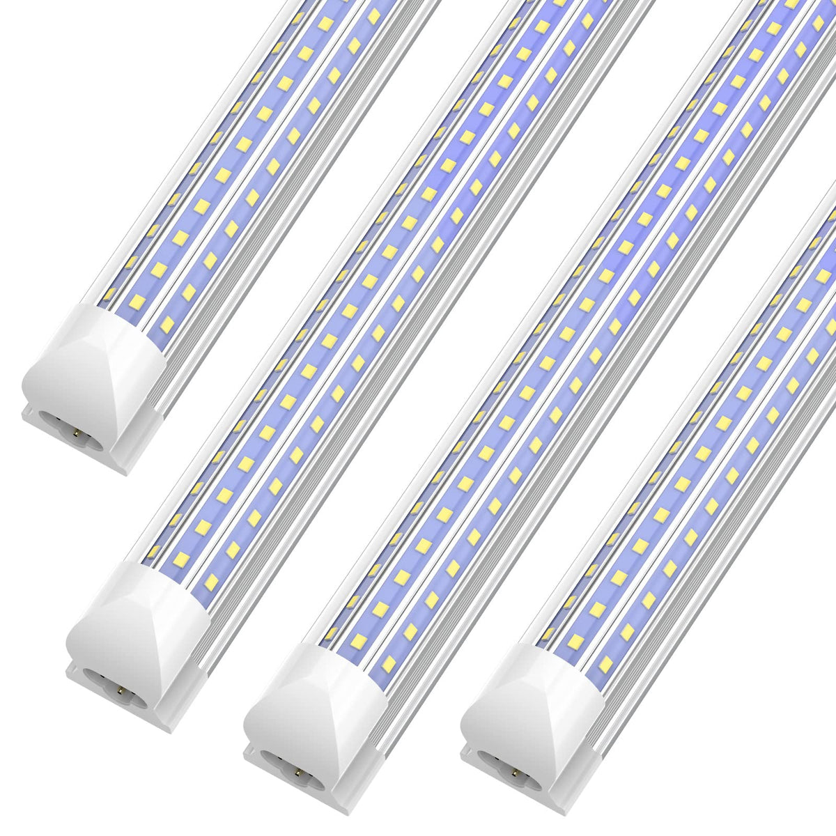 Shopled 8Ft Led Shop Light, 90W 11700Lm 6000K Cool White, D-Shape, High Output, Clear Cover, T8 Linkable Led Tube Light Fixture,