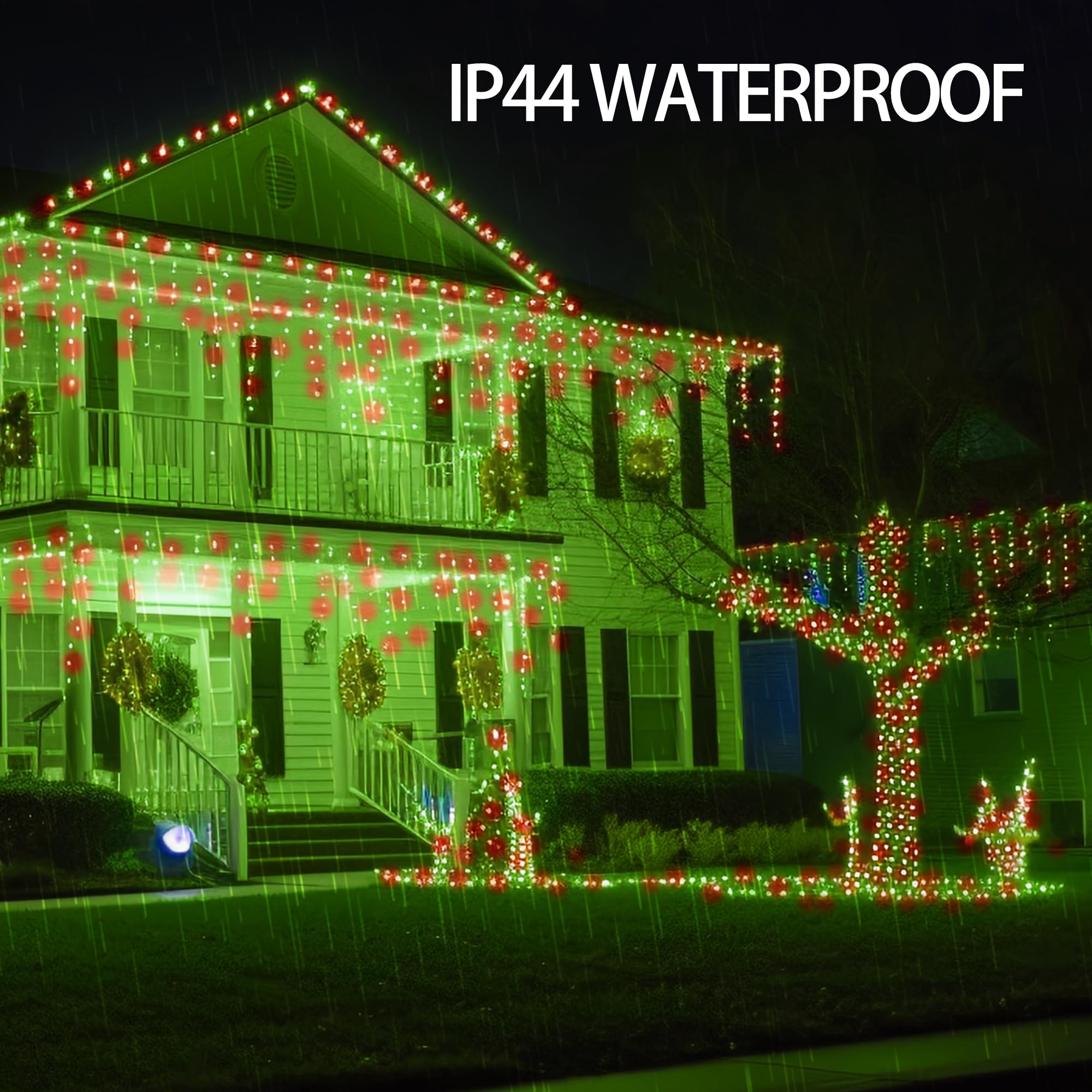 TW SHINE Christmas Lights, 1000 LED, 328FT, Red & Green, 8 Modes, Waterproof, Indoor/Outdoor, Model HB-500CO
