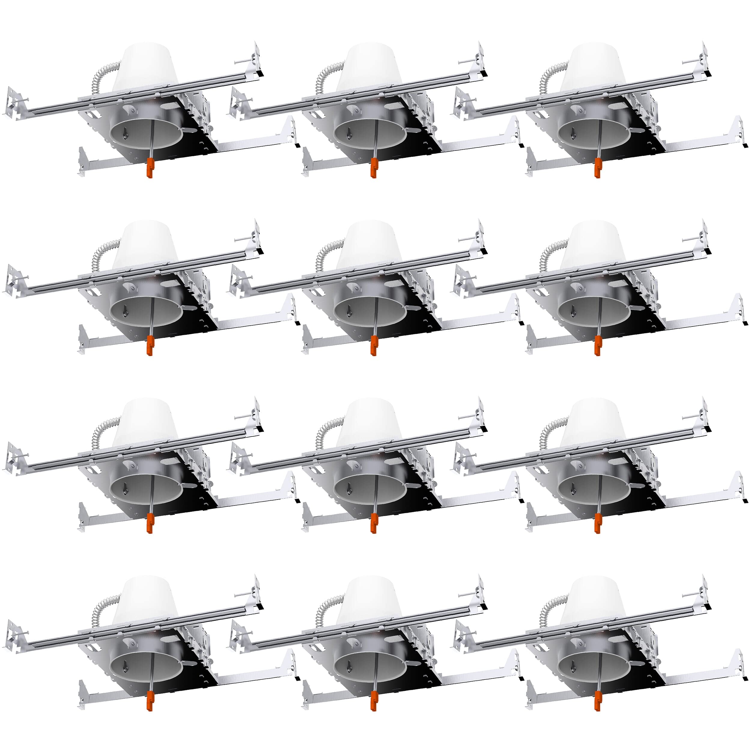 Sunco 12 Pack 4 Inch Recessed Lighting Housing Can Light New Construction, Air Tight Steel Ceiling Can, 120-277V, Hard Wired, Tp24 Connector, Easy Install, Ic Rated, Ul Listed