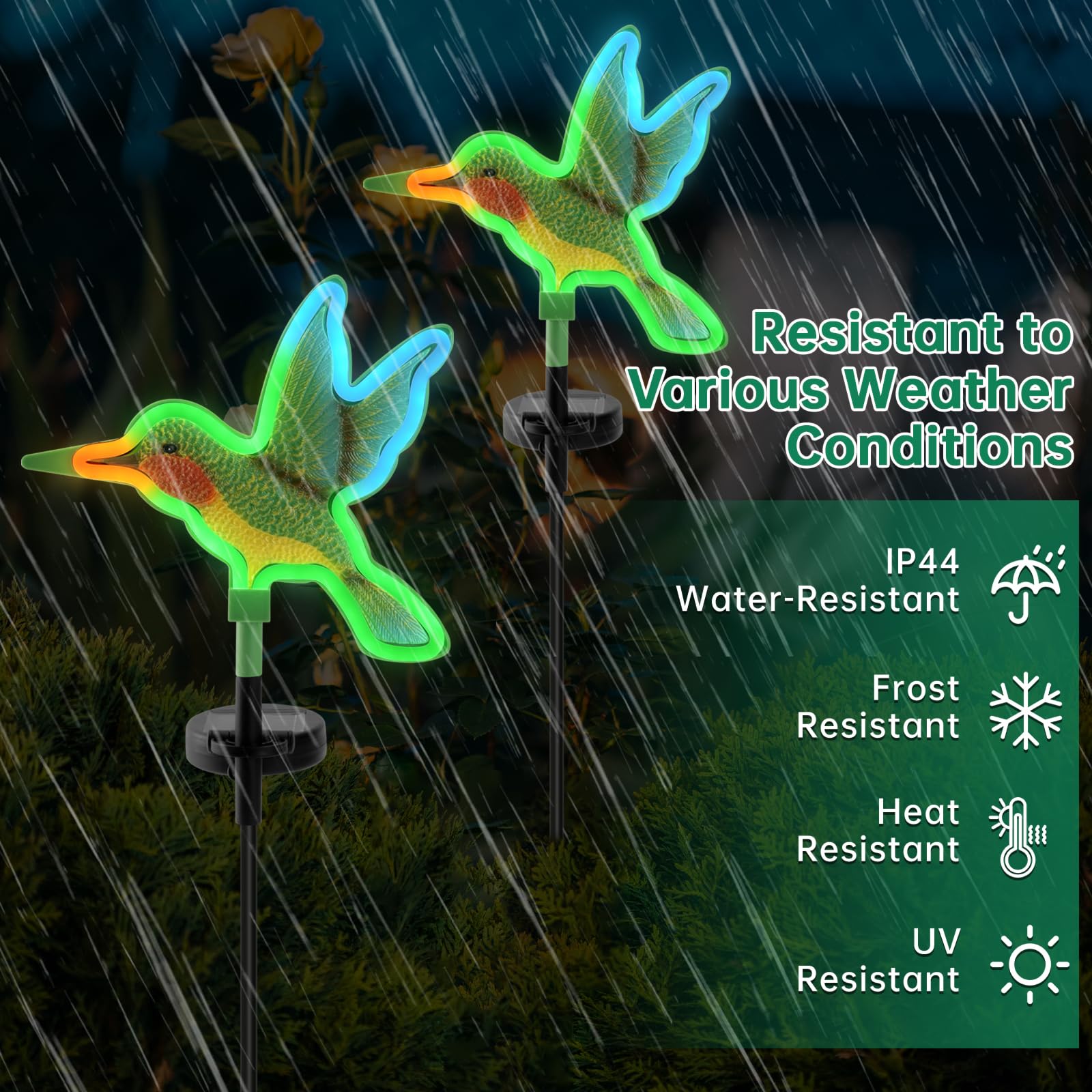 Topruifeng Solar Hummingbird Garden Lights For Outside,Solar Garden Lights, Outdoor Waterproof Garden Decor,Led Hummingbirds Lig