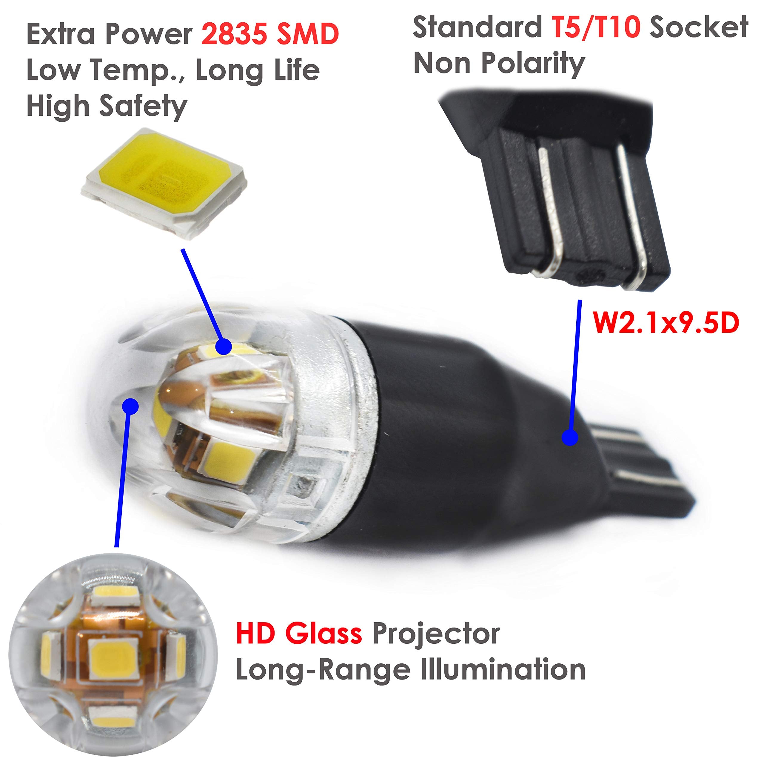 Diximus LED Landscape Bulb 12V, Clear, Copper, 4 Count - Ideal for Outdoor Lighting, Decks, Stairs, and RVs