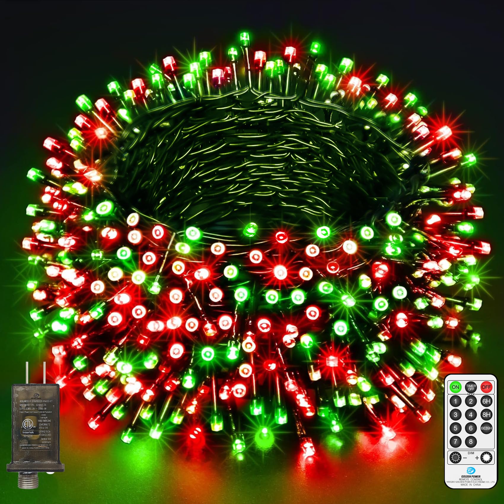 394FT 1000 LED Christmas Lights Outdoor String Lights 8 Modes & Timer Twinkle Fairy Lights Plug in Waterproof LED String Lights 