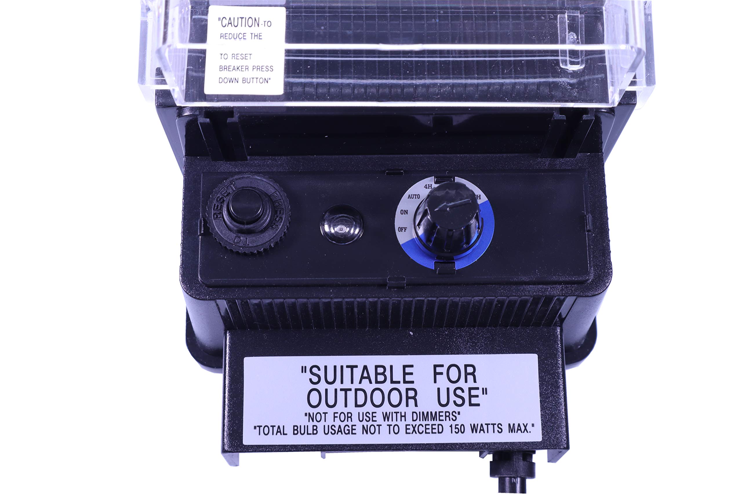 150W Watt Ac To 12V Volt Led & Halogen -120V Volt Low Voltage Landscape Lighting Indoor/Outdoor Weatherproof Transformer Electric Power Pack With Photocell Sensor - Black Case