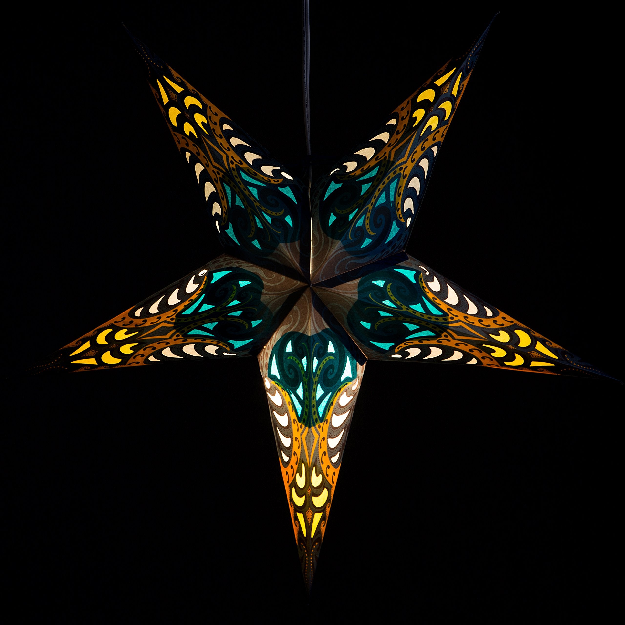 Blue Obsession Paper Star Lantern With 12 Foot Power Cord Included