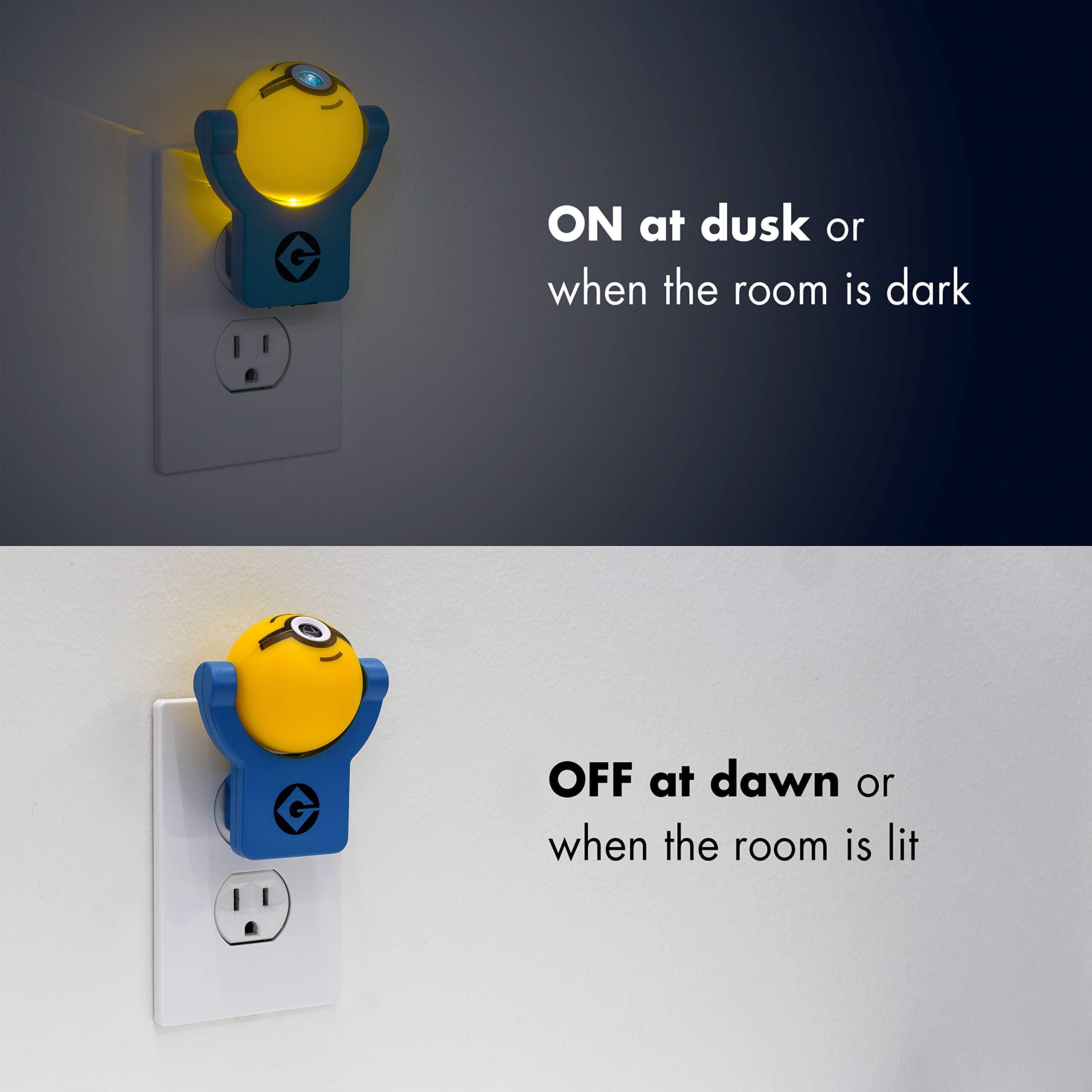 Projectables Minions Night Light, Light Sensing, Collector’s Edition, 1 Pack, Model 42029, Yellow, Projectable