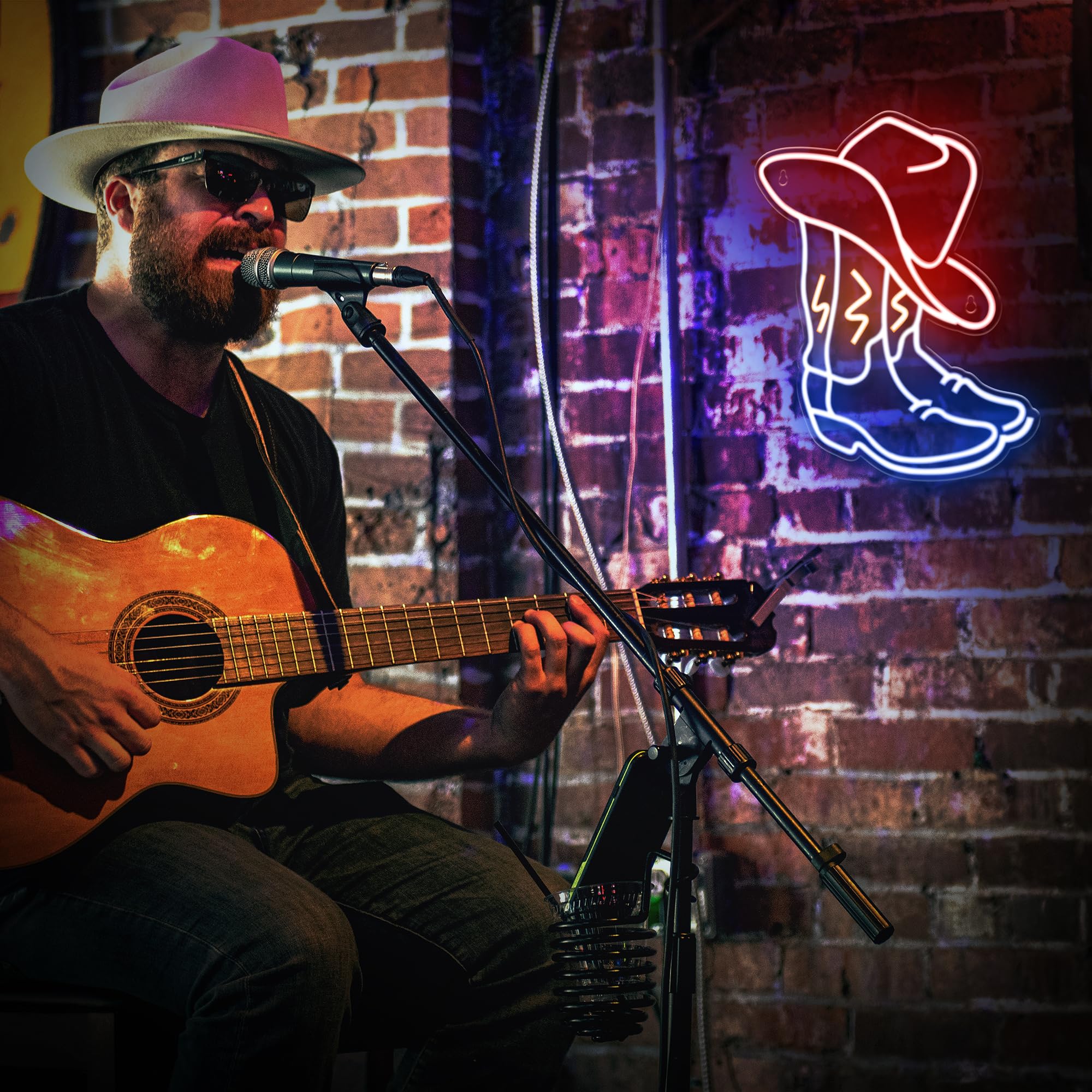 Kavaas Neon Cowboy Boot Sign - 14.6" Wall Decor for Bedroom, Bar, Man Cave - Perfect Gift for Rodeo Enthusiasts