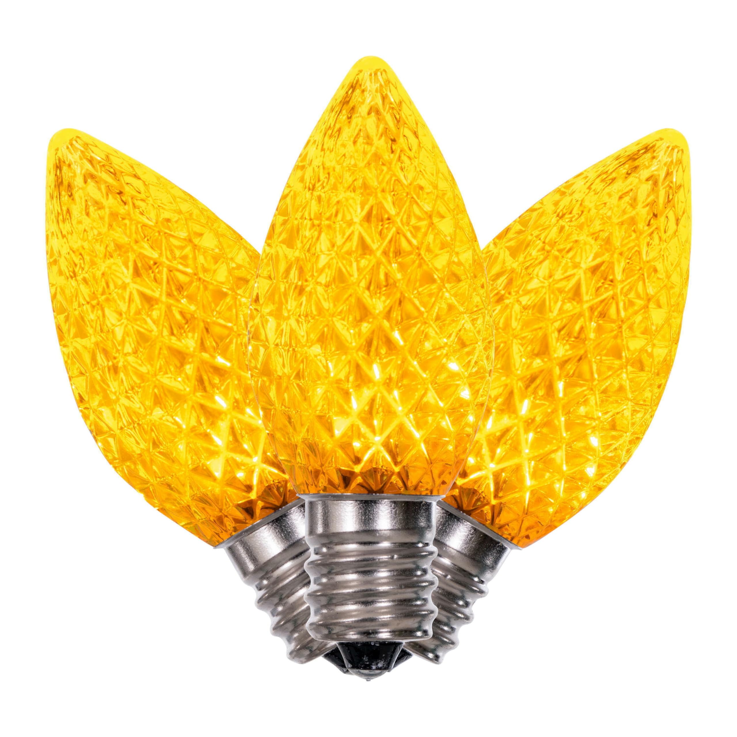 Vickerman C7 LED Yellow Faceted Replacement Bulb, Package of 25