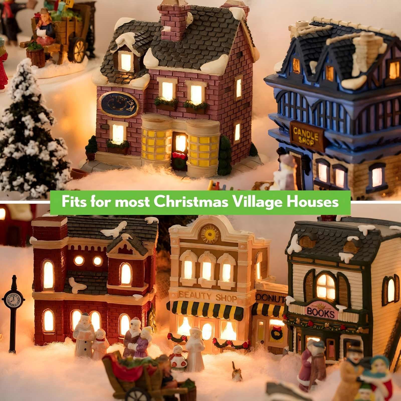 Hiboom LED Light Bulb Lamp Kit - 2 Piece Accessory Cord with On/Off Switch, 6Ft, White, Polycarbonate for Christmas Village Decorations