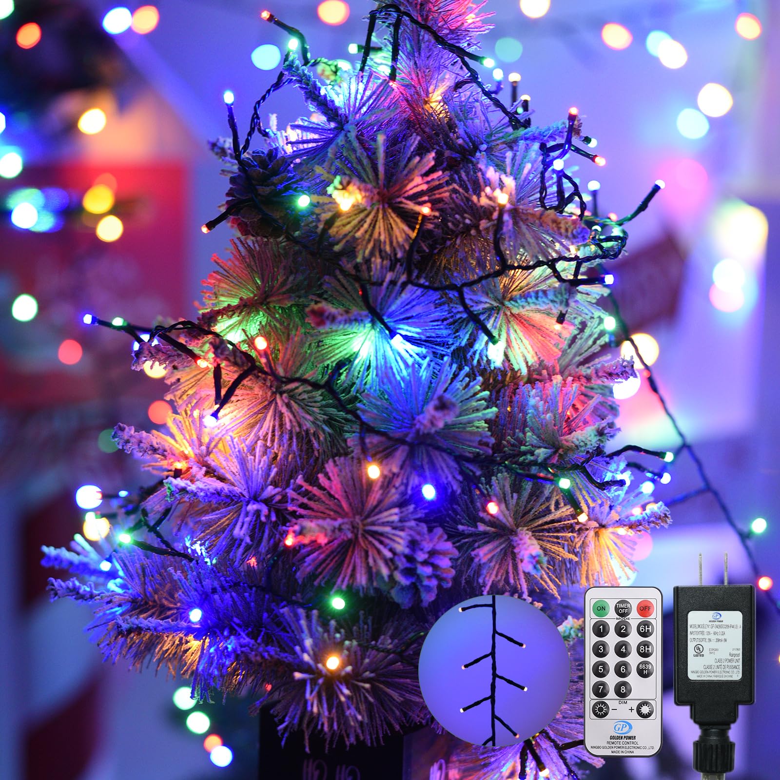 Lycklig 800 LED Cluster Fairy Lights - 88FT Multicolor Twinkle String Lights with Remote, 8 Modes, Timer, Indoor/Outdoor Decorations