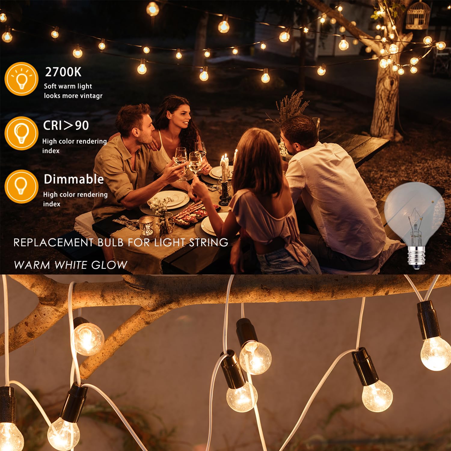 Serbion 40 Watt Light Bulbs E12 Candelabra Base 120Volt Round Light Bulb For Chandelier Table Lamp Wall Sconces Candle Lamp Wax Melter (Soft Warm White)