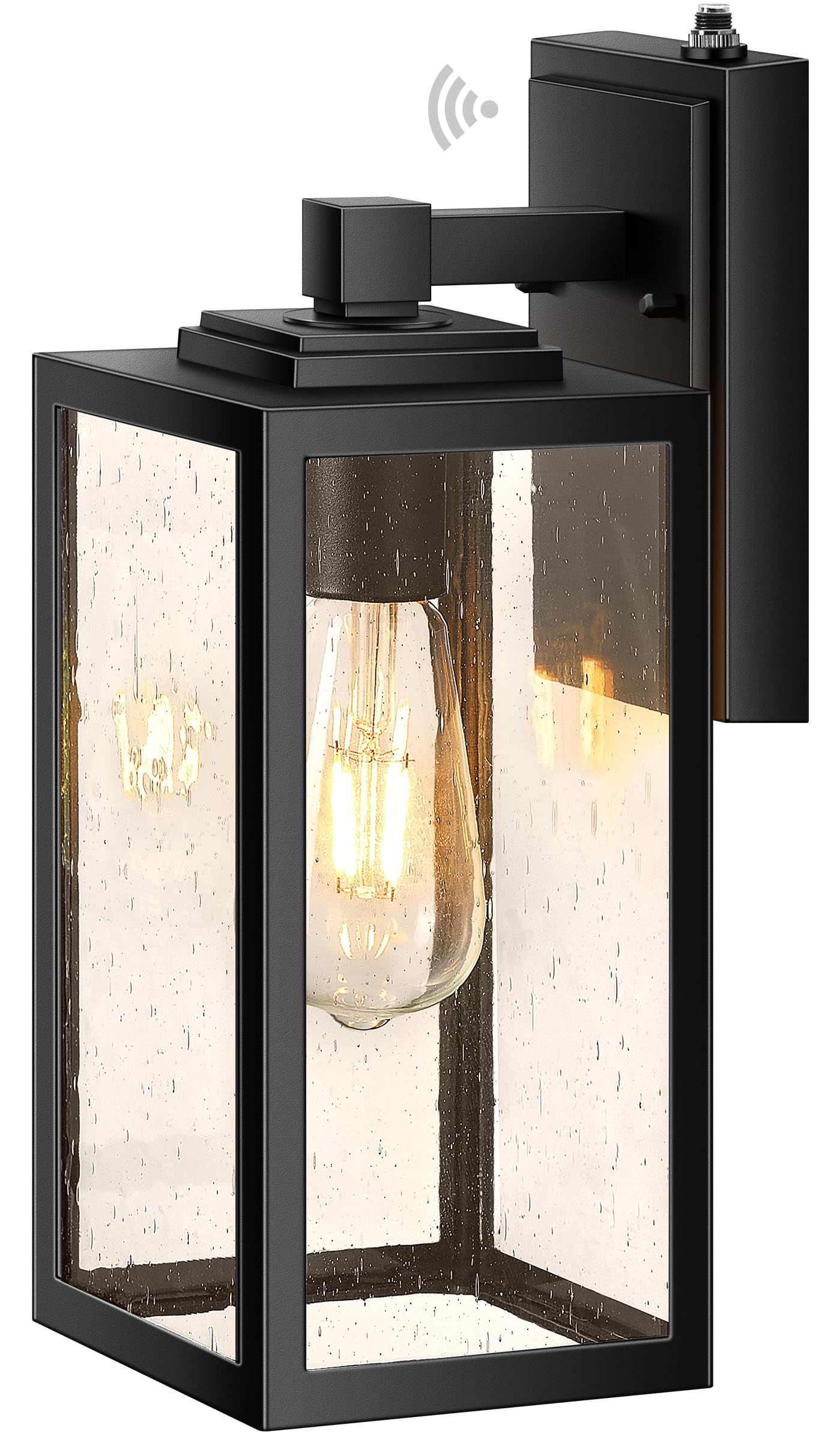 VIANIS Outdoor Wall Sconce Lantern, Black, Aluminum, Anti-Rust, Waterproof, Model V8138, Dusk to Dawn, Tall D2D