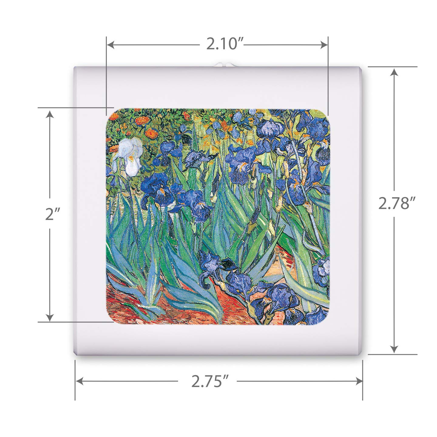 Plug In Dimmable Led Night Light With Dusk To Dawn Auto Sensor, Adjustable Brightness, Warm Light, Auto On-Off Nightlight For Bathroom, Hallway, Nursery, Bedrooms - Van Gogh: Irises