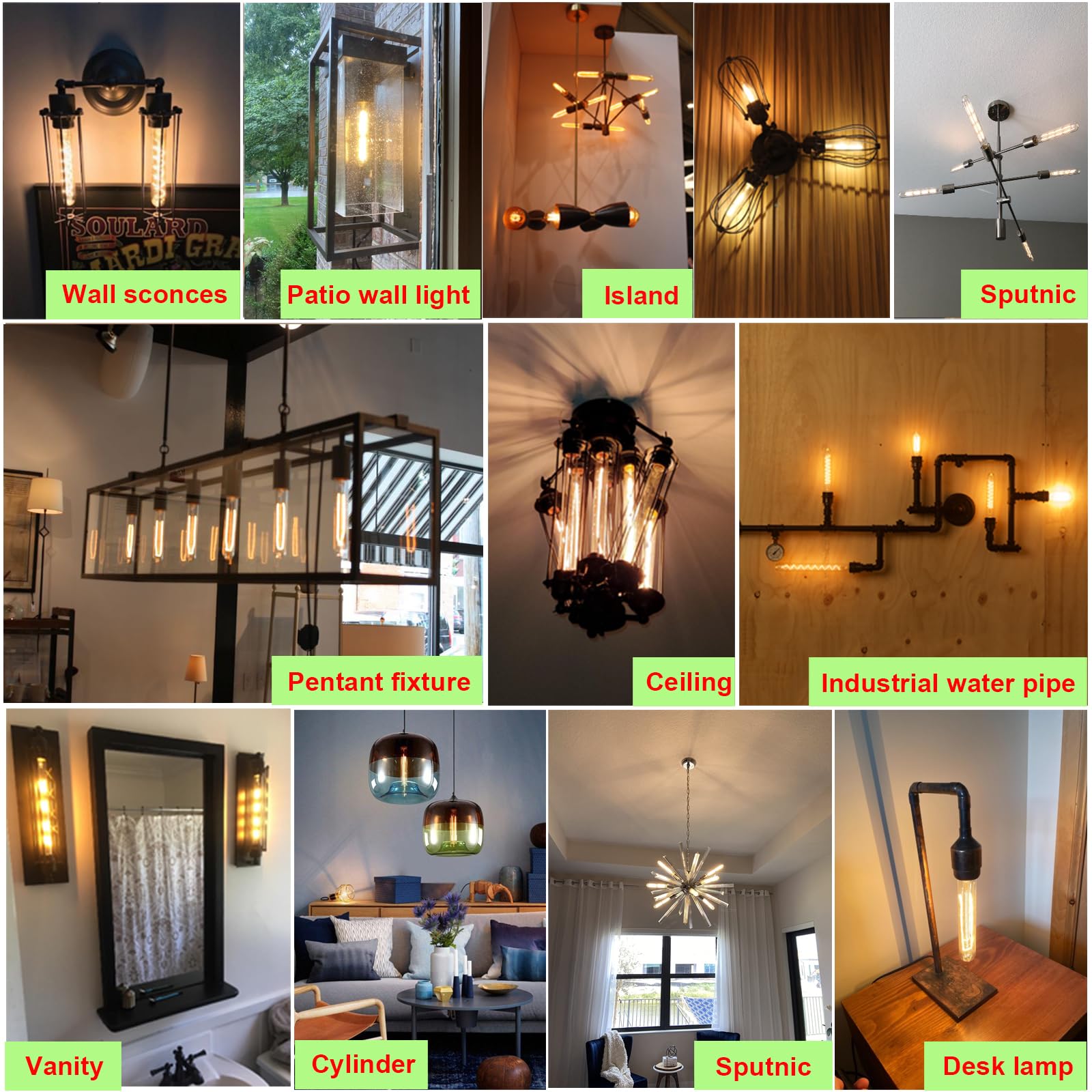 Arberlic 7.3 Inch T10 Led Bulb,6W Tubular Light Bulb Equivalent E26 Led Bulb 60 Watt Dimmable,Warm White 2700K,600Lm,Cri85+,Ac12