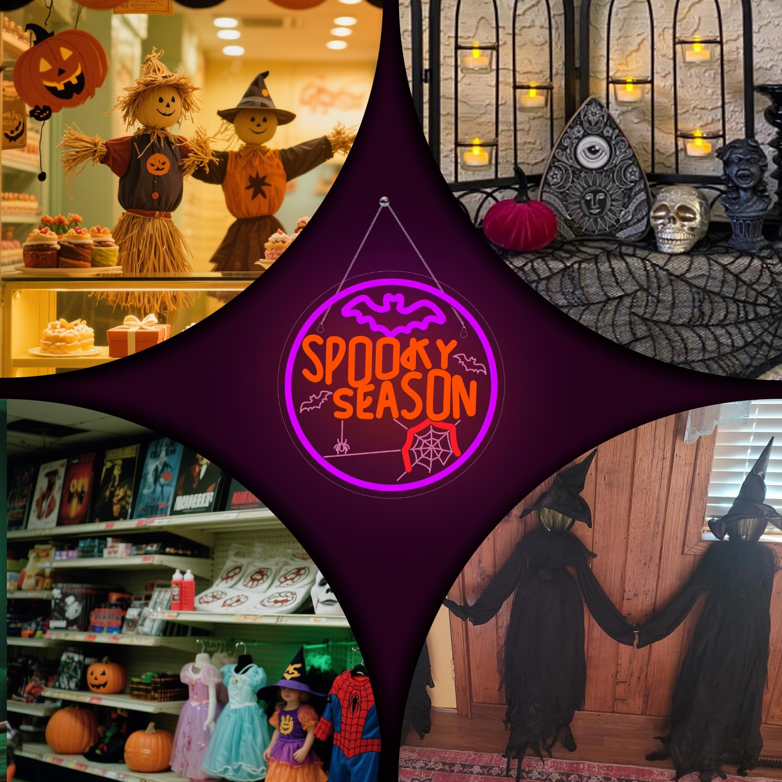 Spooky Season Neon Sign  Led Halloween Neon Light For D?Cor  Halloween Parties  Gift Usb Powered  Dimmable