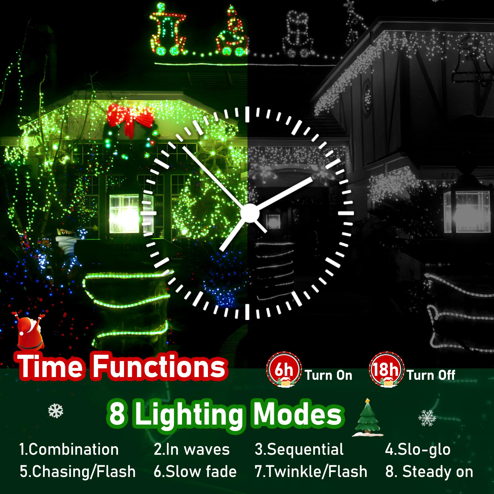 XURISEN 1400 LED Christmas Lights Outdoor, 561FT Green String Lights, 8 Modes & Memory Timer, Model XUR-STG37