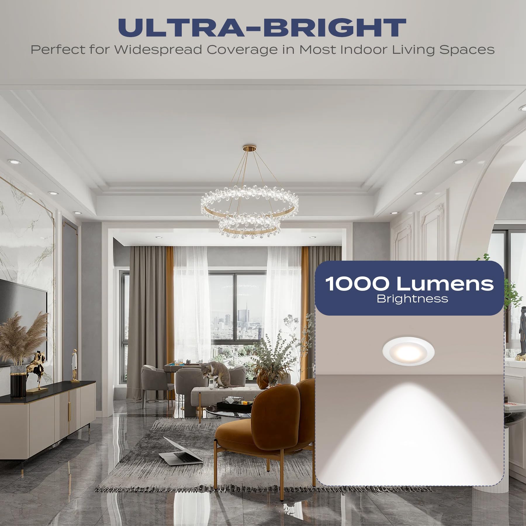 24 Pack 6 Inch Flush Mount Ceiling Light, Recessed Lighting, Led Disk Lights, Low Profile Surface Mount Light, Dimmable, 2700K/3