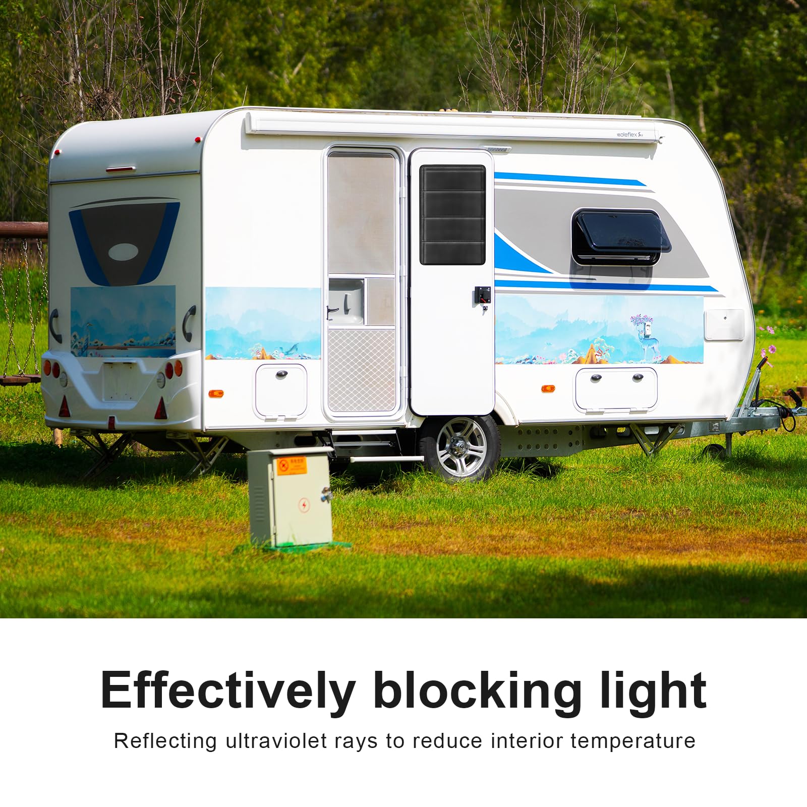 Rv Door Window Shade Cover 2 Pack- Magnetic Rv Blackout Window Cover With Uv Protection And Privacy Features (25 * 16 In) Foldab