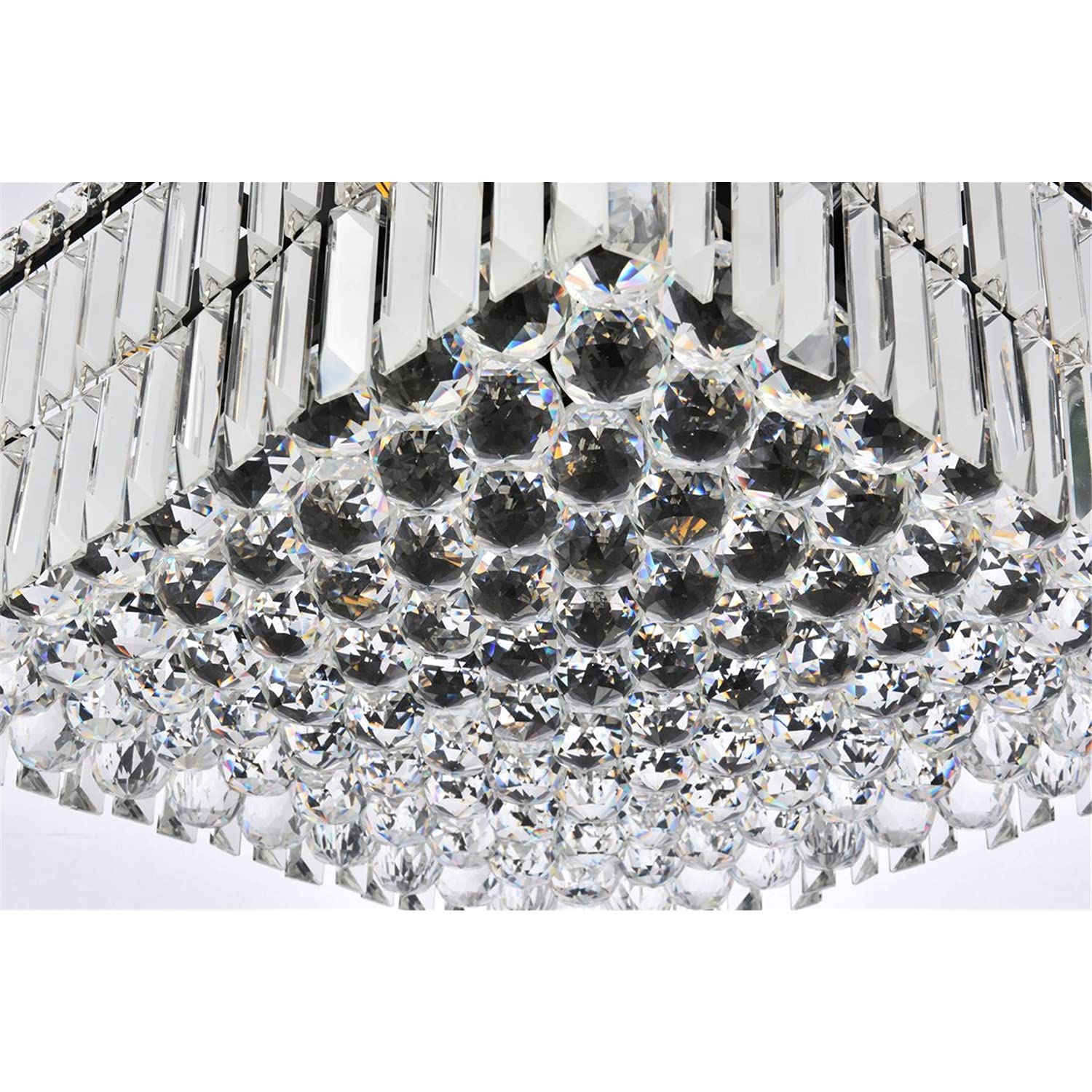 Elegant Lighting Maxime 20&quot; Black Metal And Crystal Chandelier - Modern Home Decor