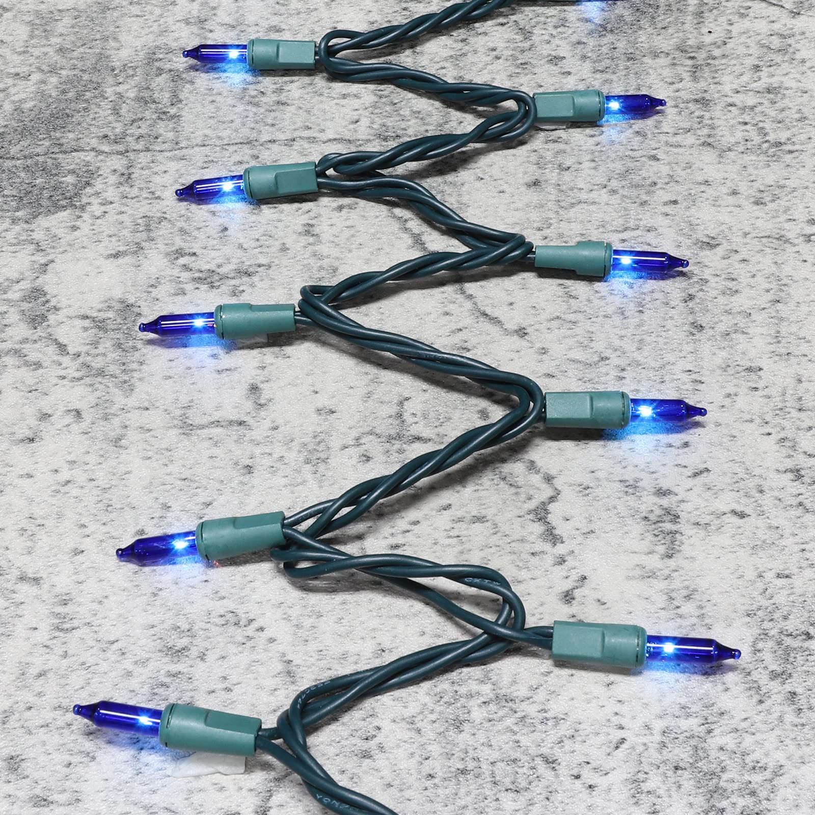 Glownova Green Wire Blue Incandescent Bulb 100 Mini String Lights For Indoor Christmas Tree Garland Birthday Wedding Party Festival Decoration