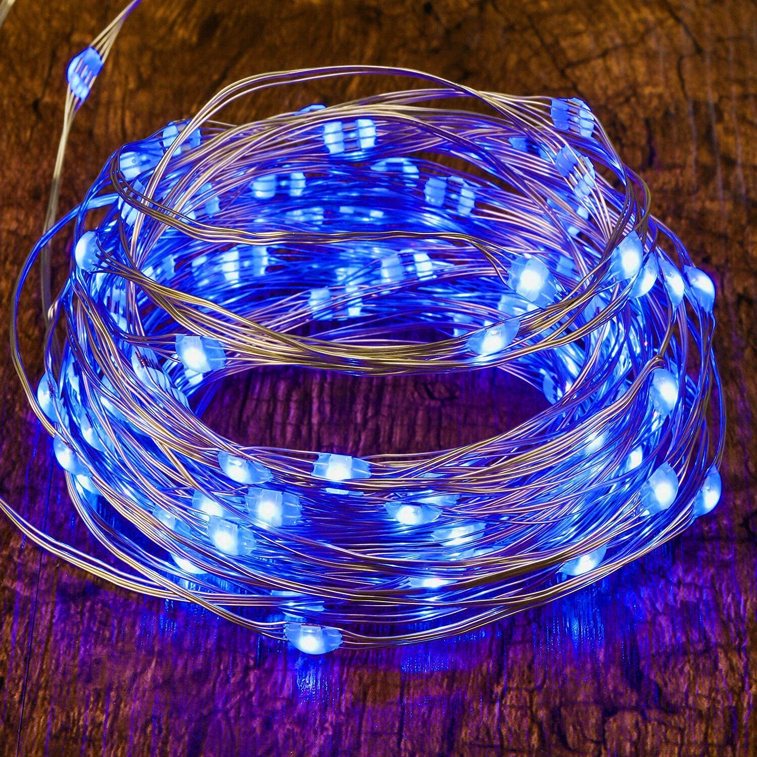 JosMega Solar Powered Fairy String Lights, 33ft-100LED, Waterproof, 8 Modes, Blue, Model 3baa2ab7-1a56-4395-8528-