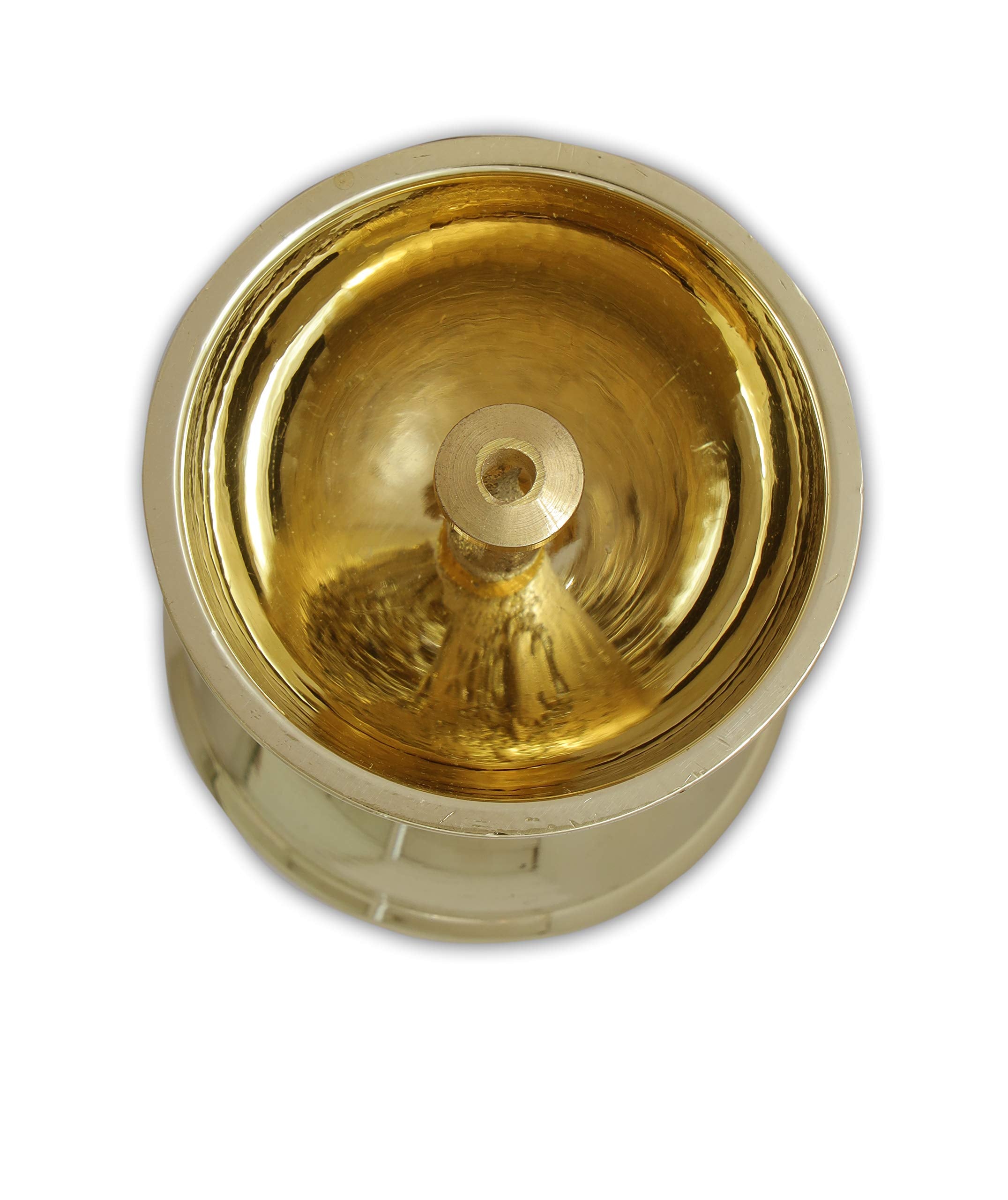 DMIs Beautiful Traditional Niranjan Brass Diya Also Known as Deepa or Diva with a Wick Stand in Centre