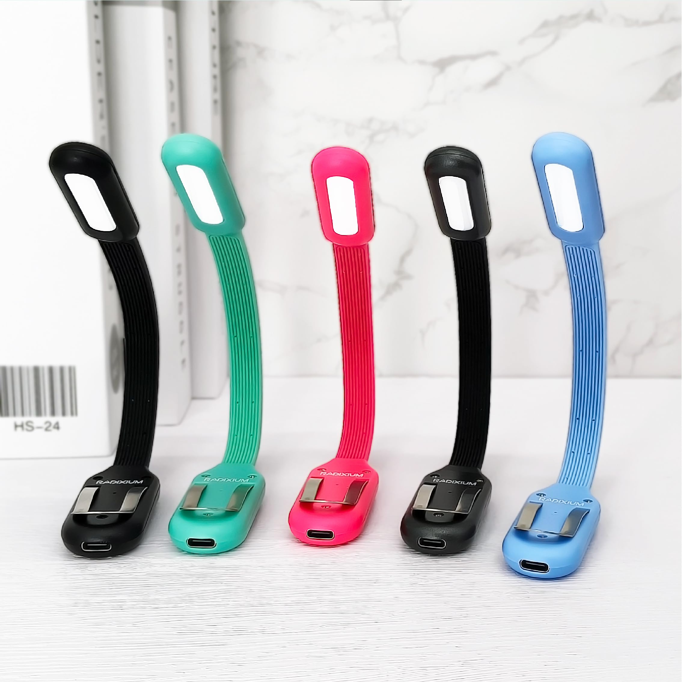 Radixium Slim Rechargeable Book Reading Light  Eye Caring Led With 4 Color Temperatures  Portable Clip On Book Light For Reading In Bed & Travelling. Prefect Elegant White Gift For Book Lover.(Green)