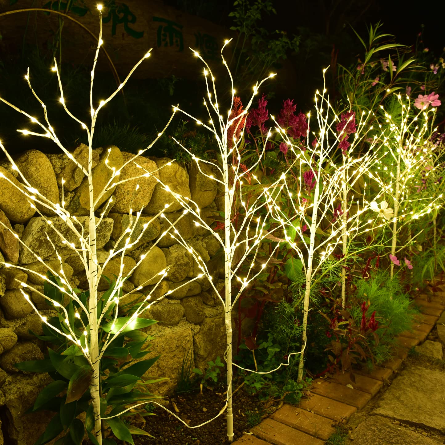 Lightshare Lighted 41In Artificial Twig Birch Tree Branch With 300 Fairy Led Lights Plug In With Timer For Spring Thanksgiving C