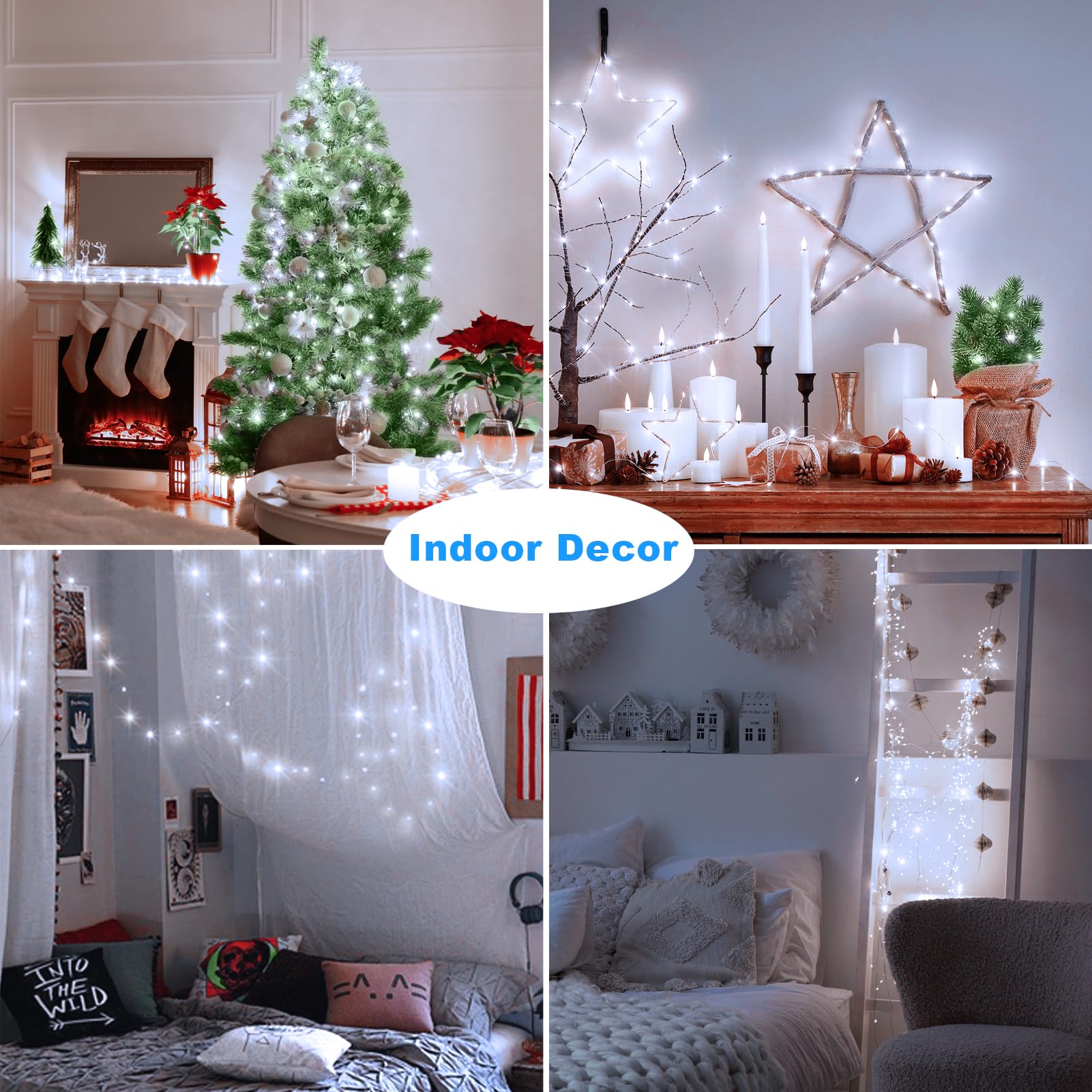 2 Pack 20Ft 60 Led Fairy Lights Battery Operated, Twinkle Lights With Remote Timer, Silver Wire String Lights Mini Starry Lights