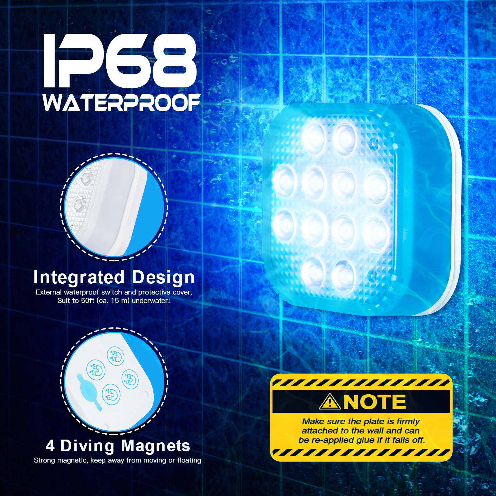 VIDOME Rechargeable Pool Lights - IP68 Waterproof LED Lights with Remote, 16 Color Changing, 4 Set for Bathtubs, Ponds, Party Decor