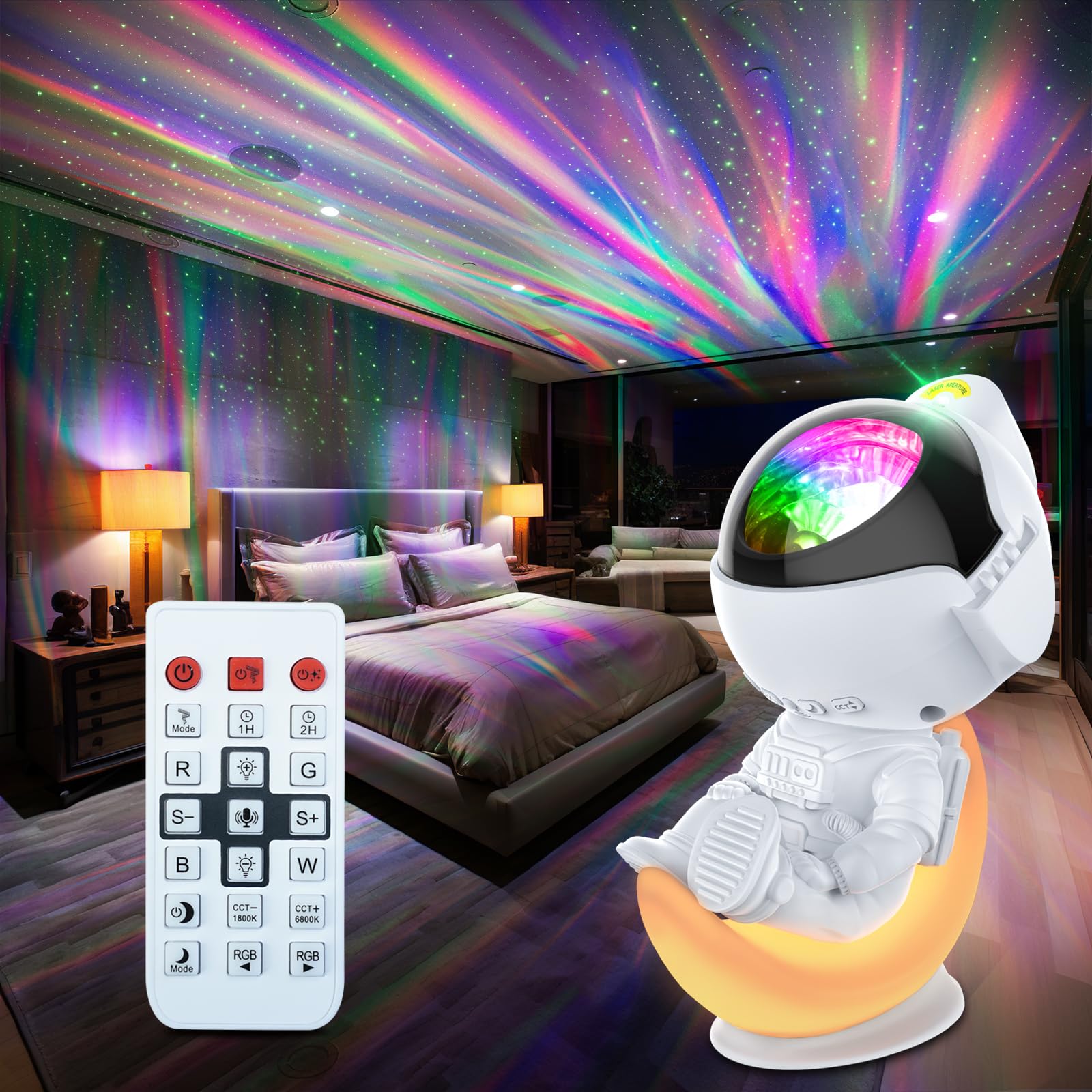 Rossetta Astronaut Galaxy Projector  Star Projector For Bedroom  Dimmable Led Night Light For Kids With Timer And Remote  Space Astronomy Themed Room Decor Aesthetic  Gifts For Christmas  Birthdays
