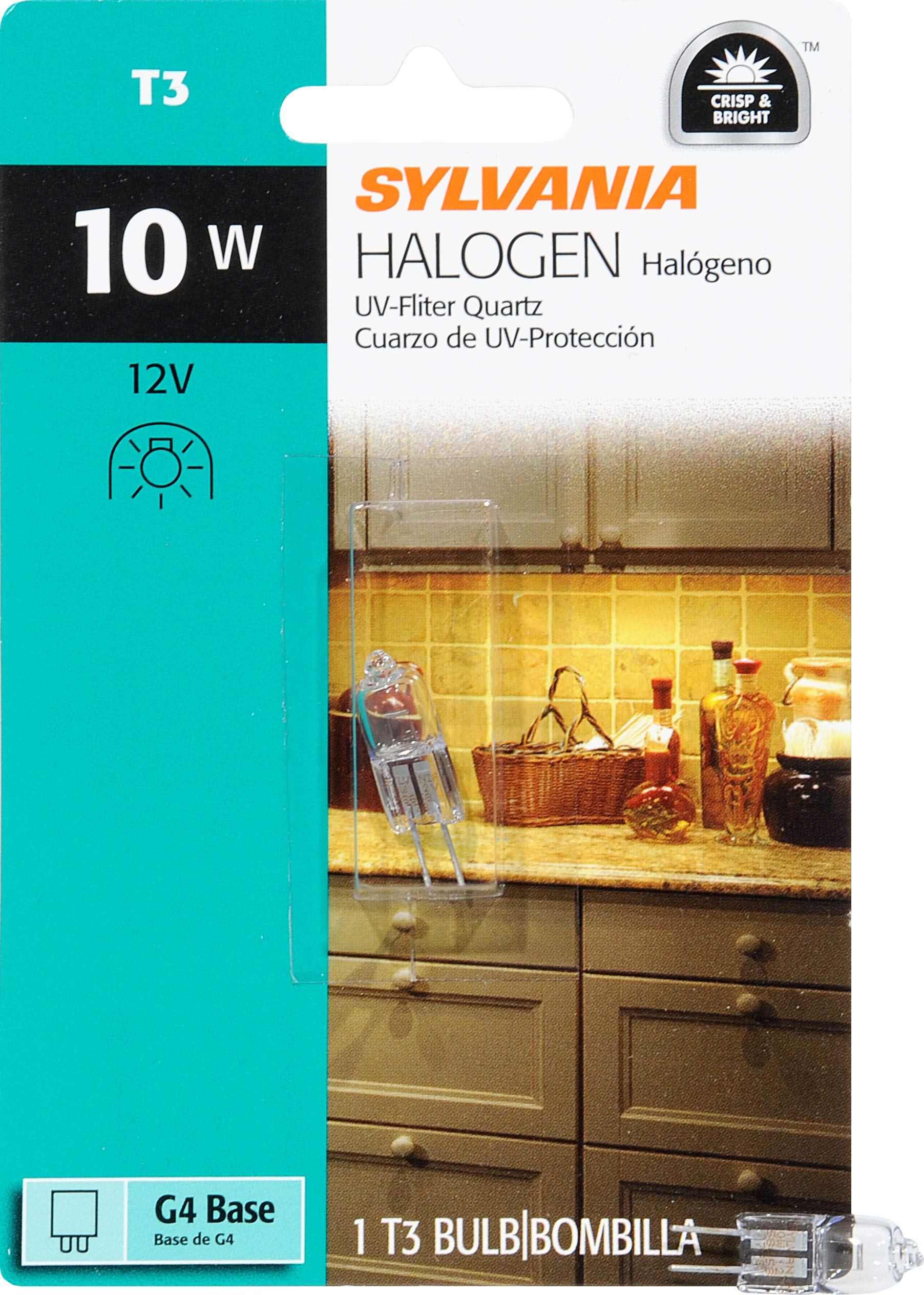 LEDVANCE Sylvania 58650 Halogen Quartz Lamp 10-Watt G4 Bi-Pin Base Clear Finish