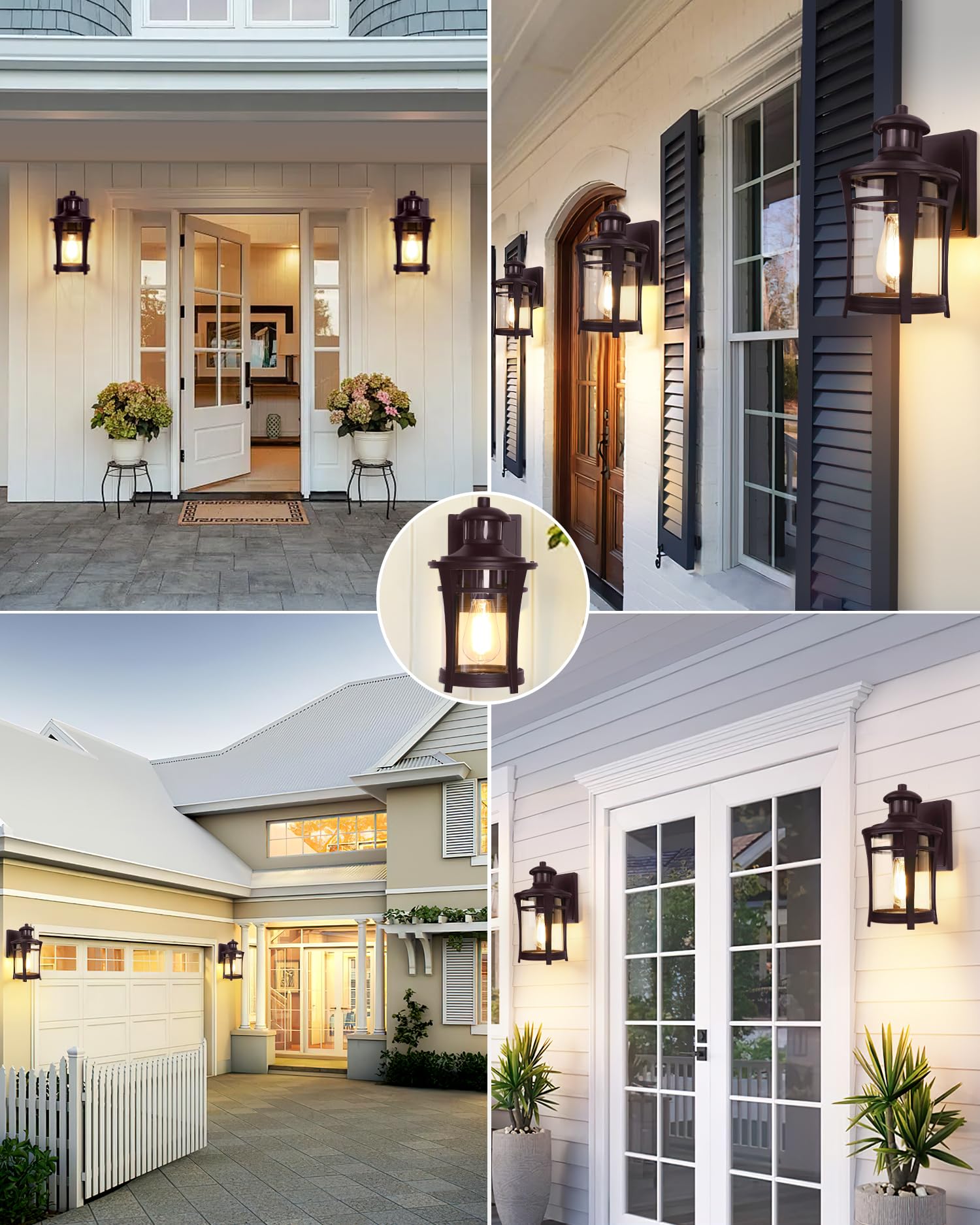 Lamomo Porch Lights Outdoor Bronze, 2-Packs Dusk To Dawn Wall Light Fixtures, Exterior Front Sconces Wall Mount Lighting, Waterp