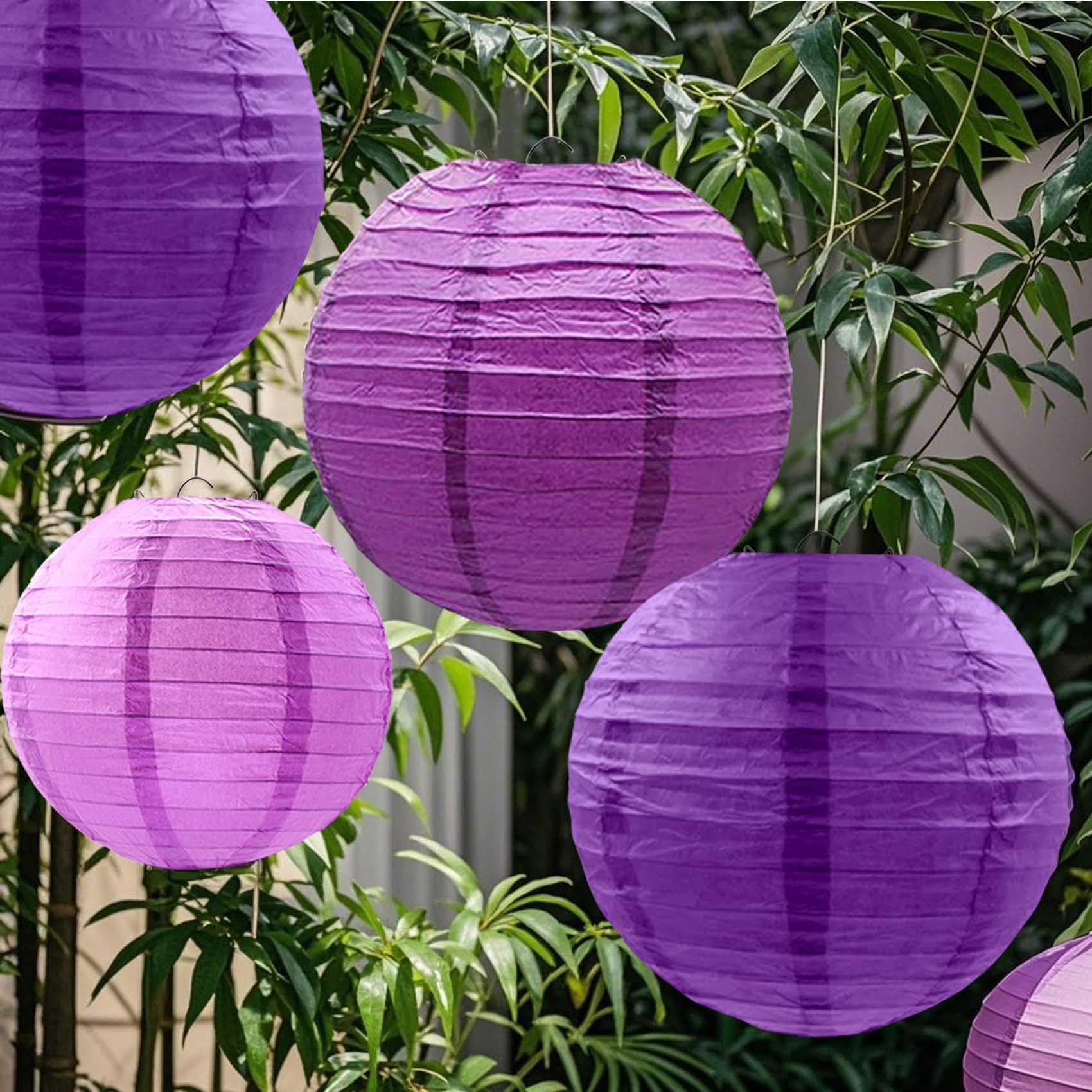 Purple Paper Lanterns 12Pcs Hanging Chinese Lanterns For Wedding Birthday Baby Shower Christmas Graduation Anniversary Other The