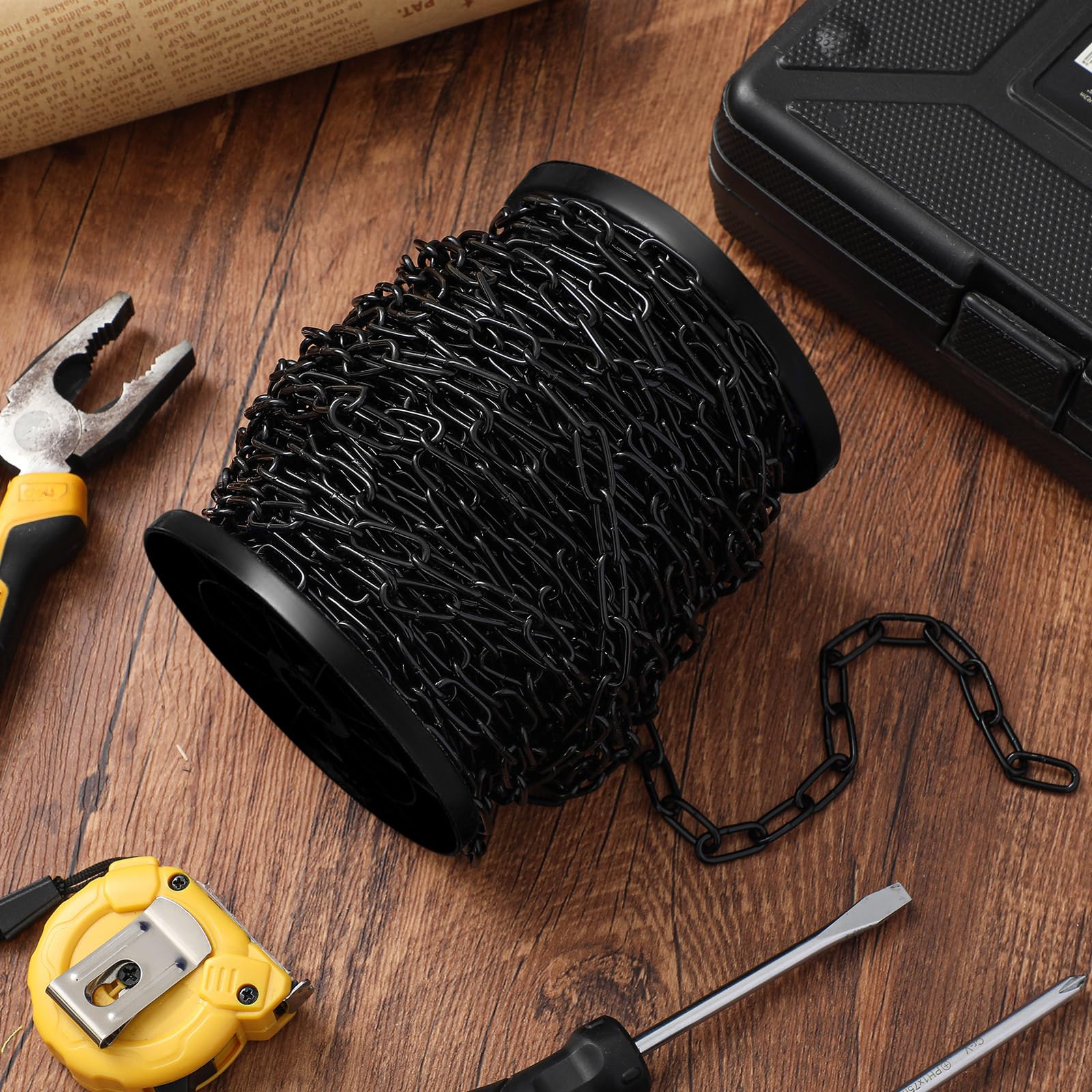 Yaocom 1/12 Chandelier Chain 100 ft Metal Hanging Chains Fixture Chain Decorative Chain Light Duty Chain Utility Chains for Hang