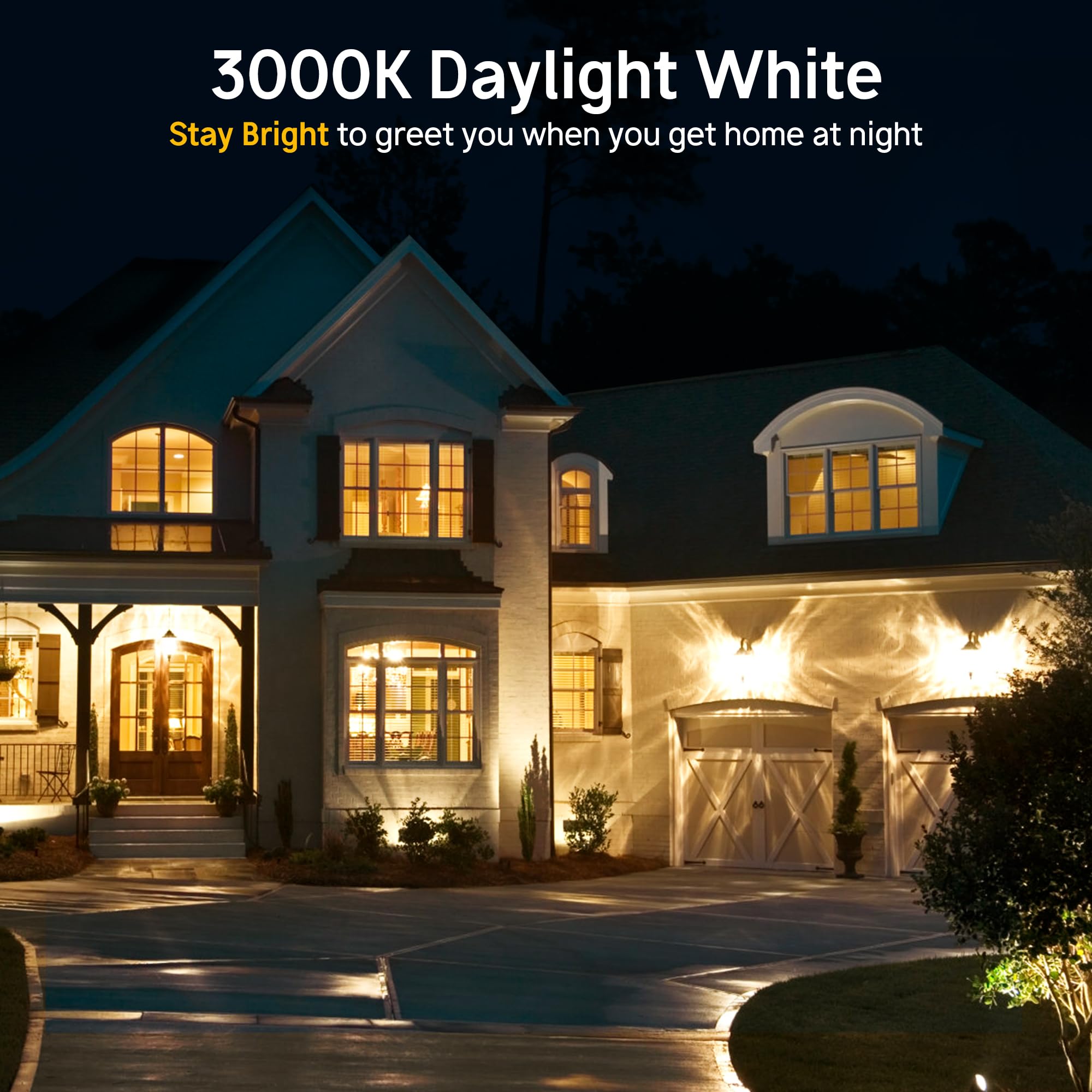 Prosperbiz Dusk To Dawn Light Bulbs, 40W Equivalent Led Outdoor Lighting Sensor Led Bulb Warm White 3000K, A19 E26 Base 6W Auto