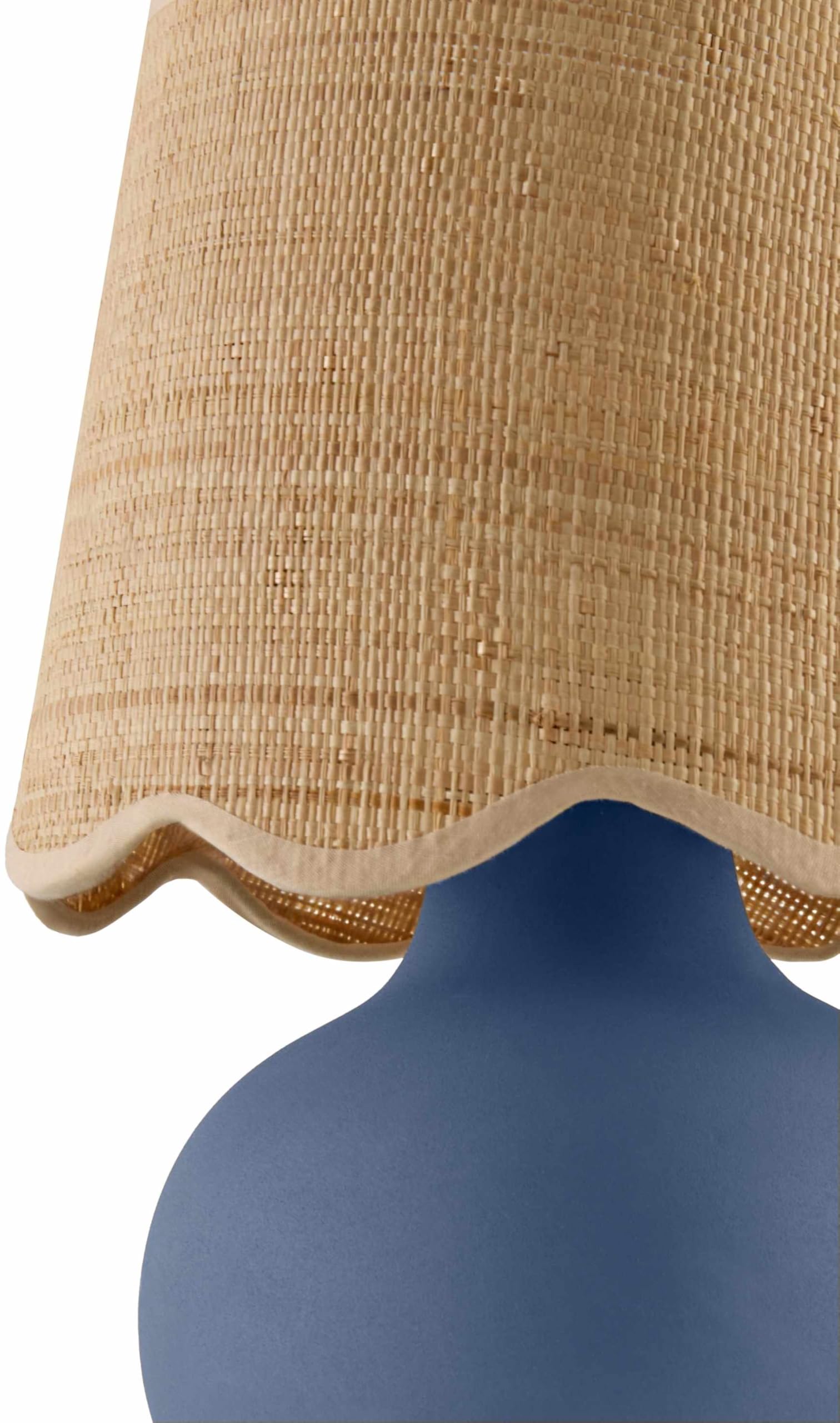 Hauteloom Table Lamp Ceramic 13inH x 8inW x 8inD Taper Blue Beige Clear Model TXCHME4-062