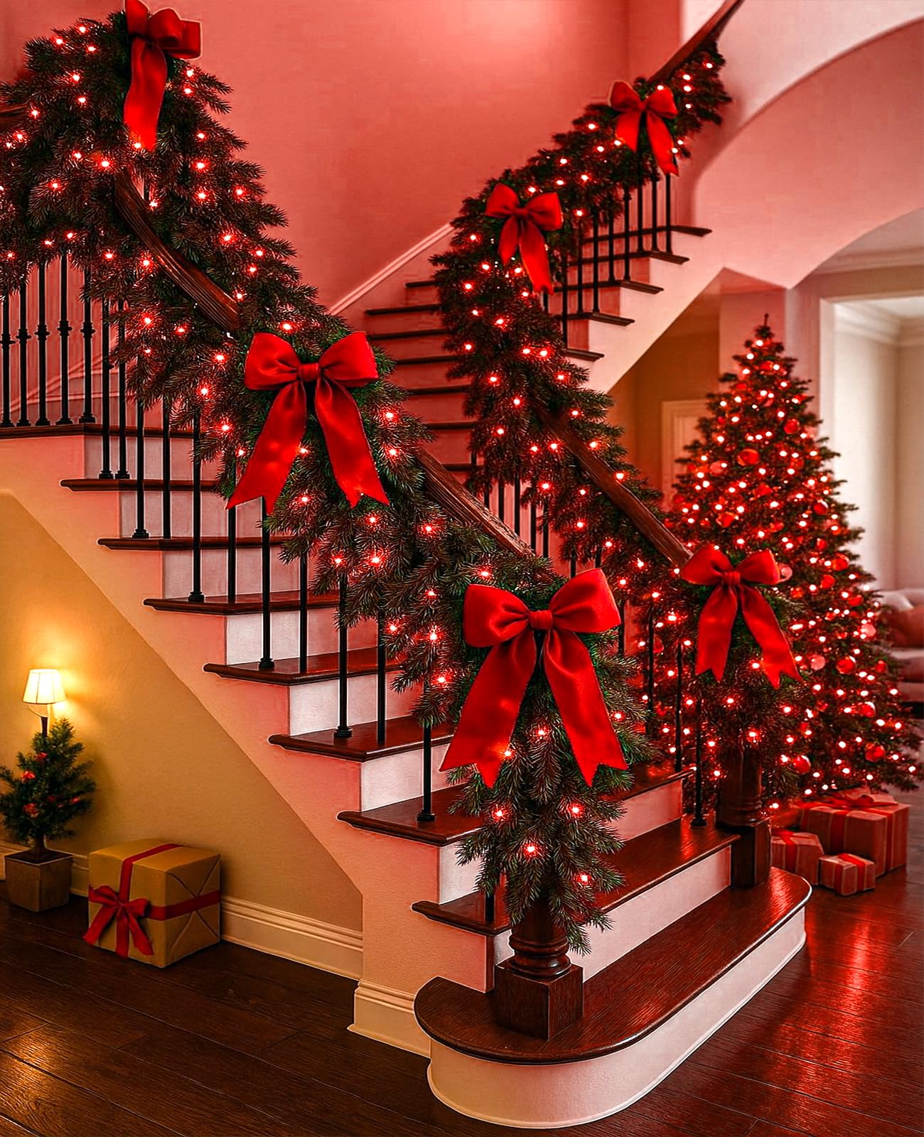 197Ft 600 Led Christmas Lights Outdoor  Plug In Christmas Tree Lights 8 Modes  Waterproof String Twinkle Lights For Indoor Room Patio Yard Fence Party Wedding Holiday Decorations  Red