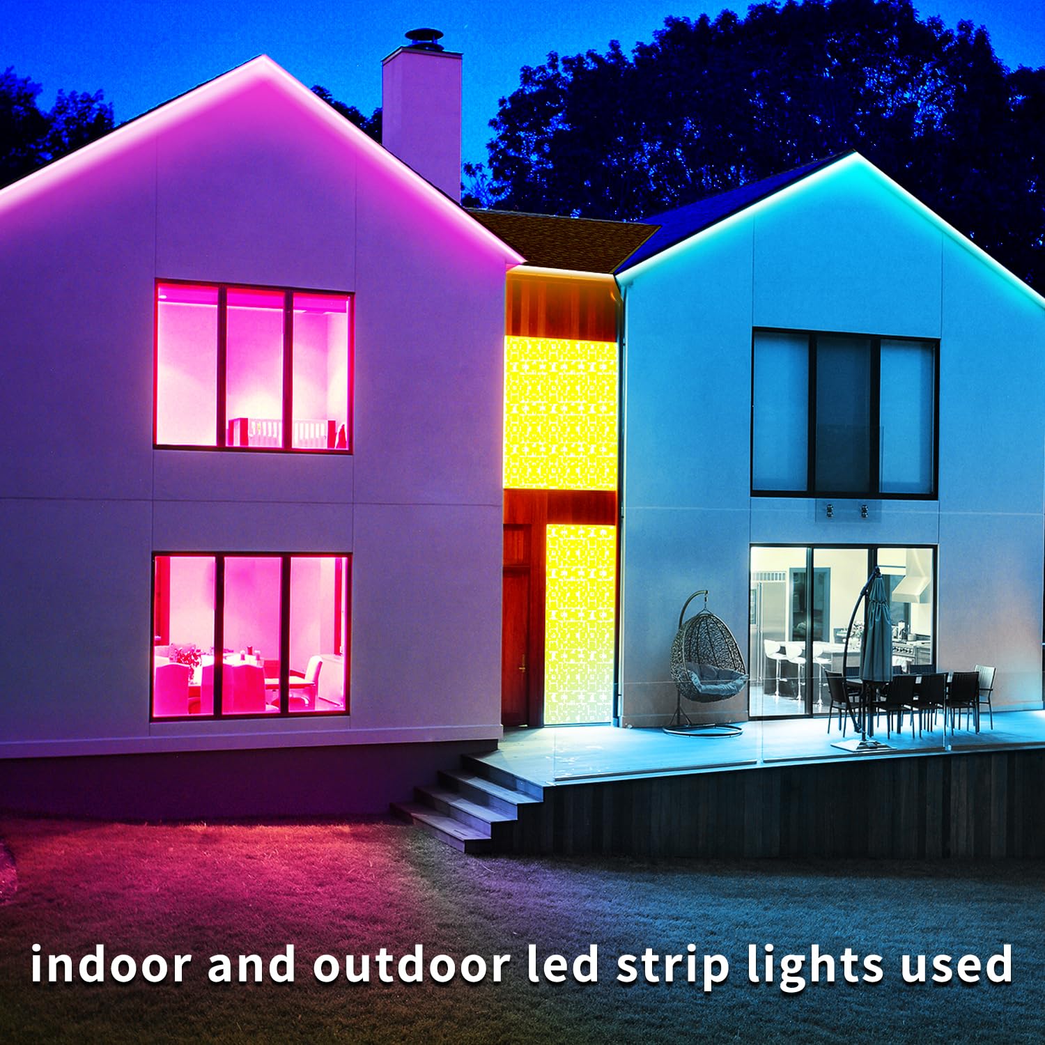 Vimeepro 100Ft Outdoor Led Strip Lights Waterproof,Ip68 Waterproof Led Light Strips With Remote,App Control Music Sync Rgb Outdo