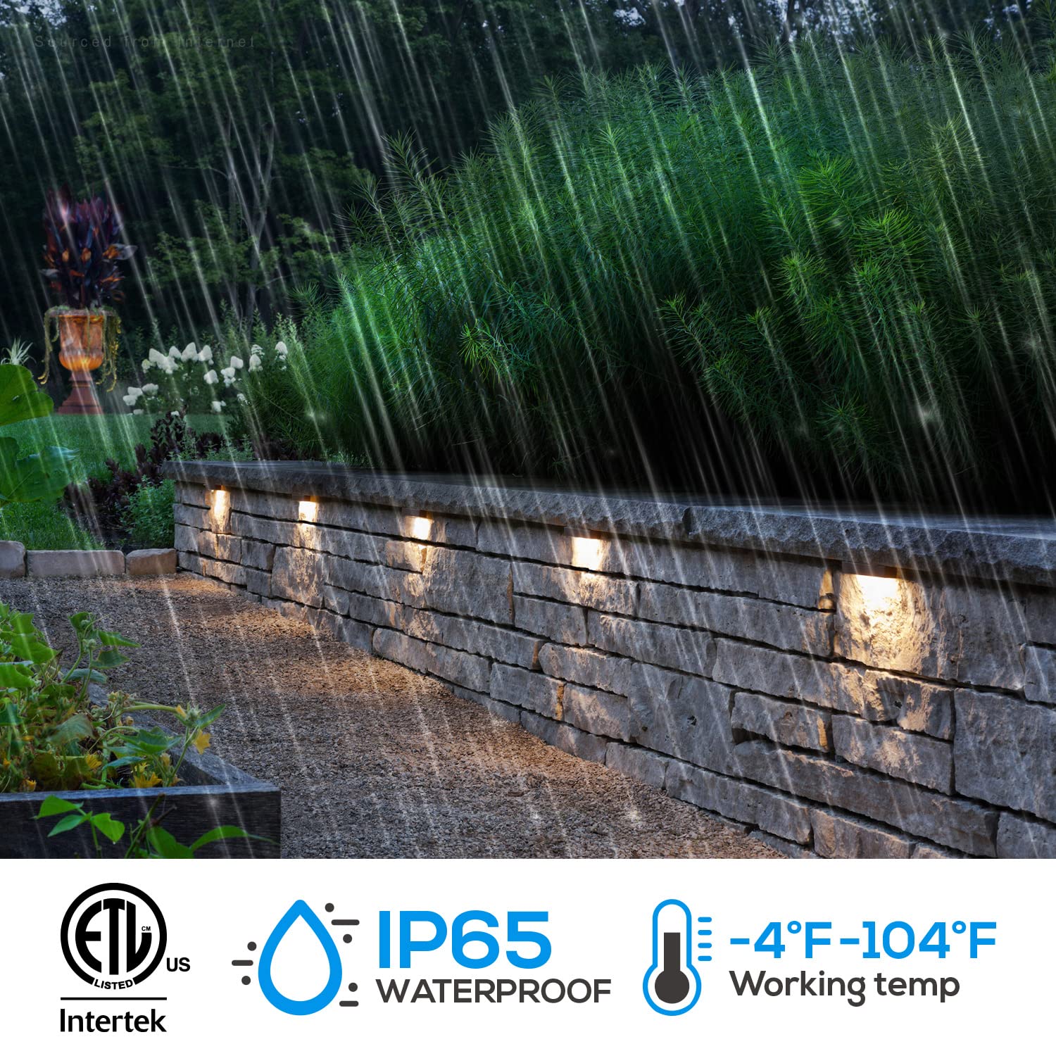 LEONLITE 5CCT 4 Inch LED Retaining Wall Lights, Swivel, Aluminum, Model 53241, Low Voltage 12V Outdoor Step Light