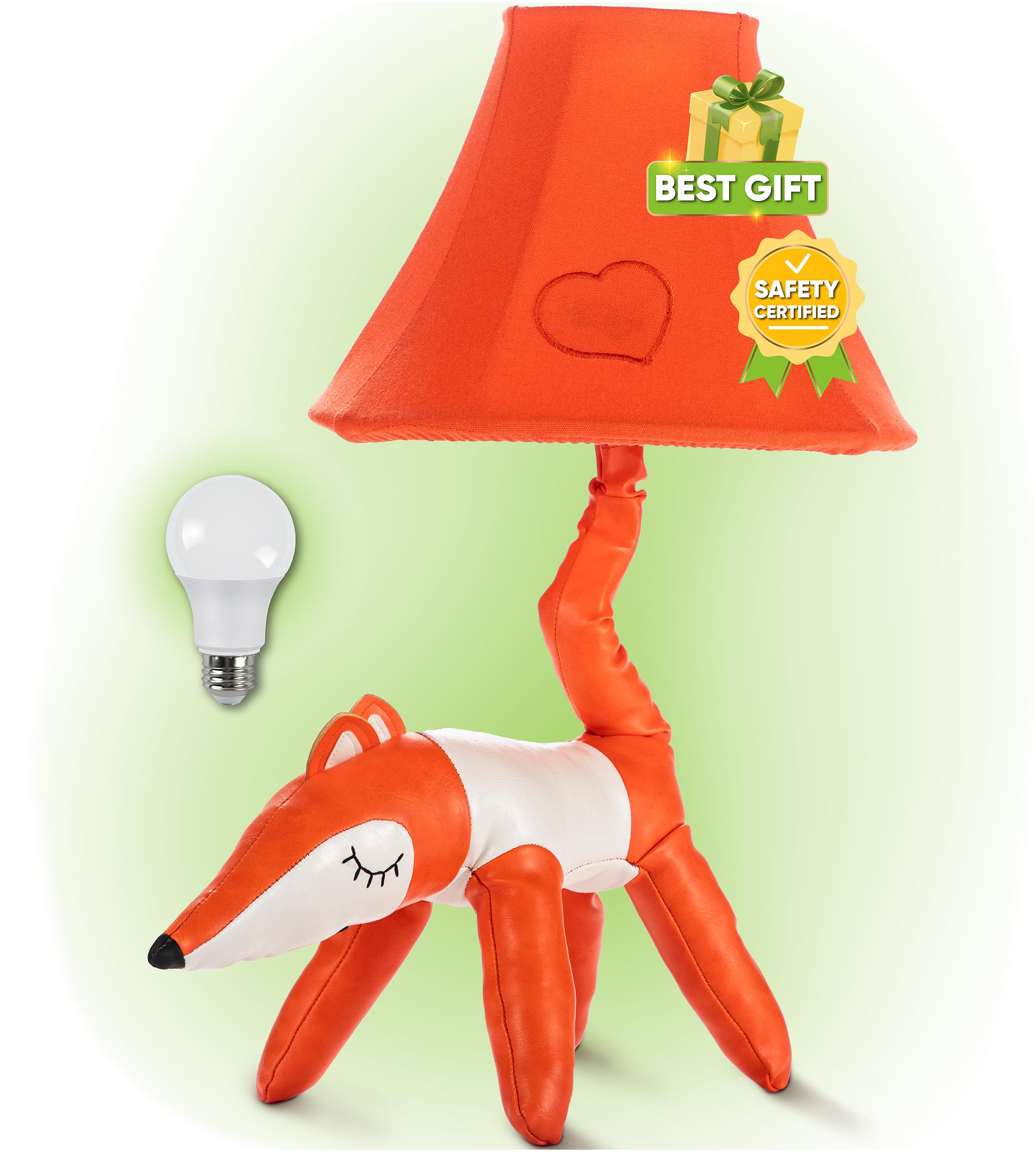Fox Table Lamp for Kids Bedroom - Gift for All Ages, Cute Animal Lamp Toddler Girls Boys, Fox Room Decor Girls, Birthday Gifts K