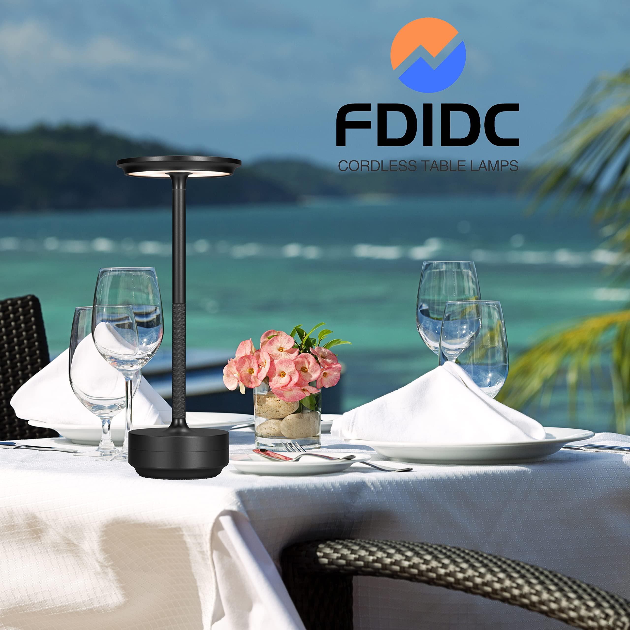 Fdidc Led Cordless Table Lamps - 2 Pack Rechargeable, Portable Touch Lights For Home & Outdoor