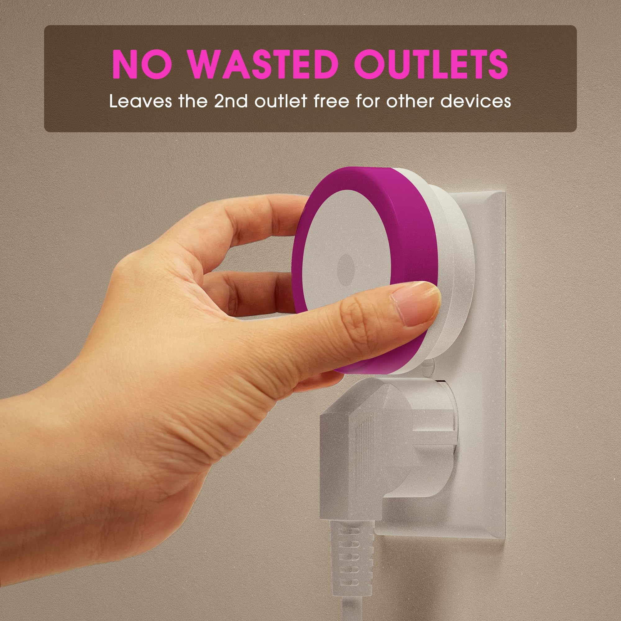 Briignite Purple Night Light, Night Lights Plug Into Wall [4Pack], Nightlight With Light Sensors For Kids Room, Baby Night Light