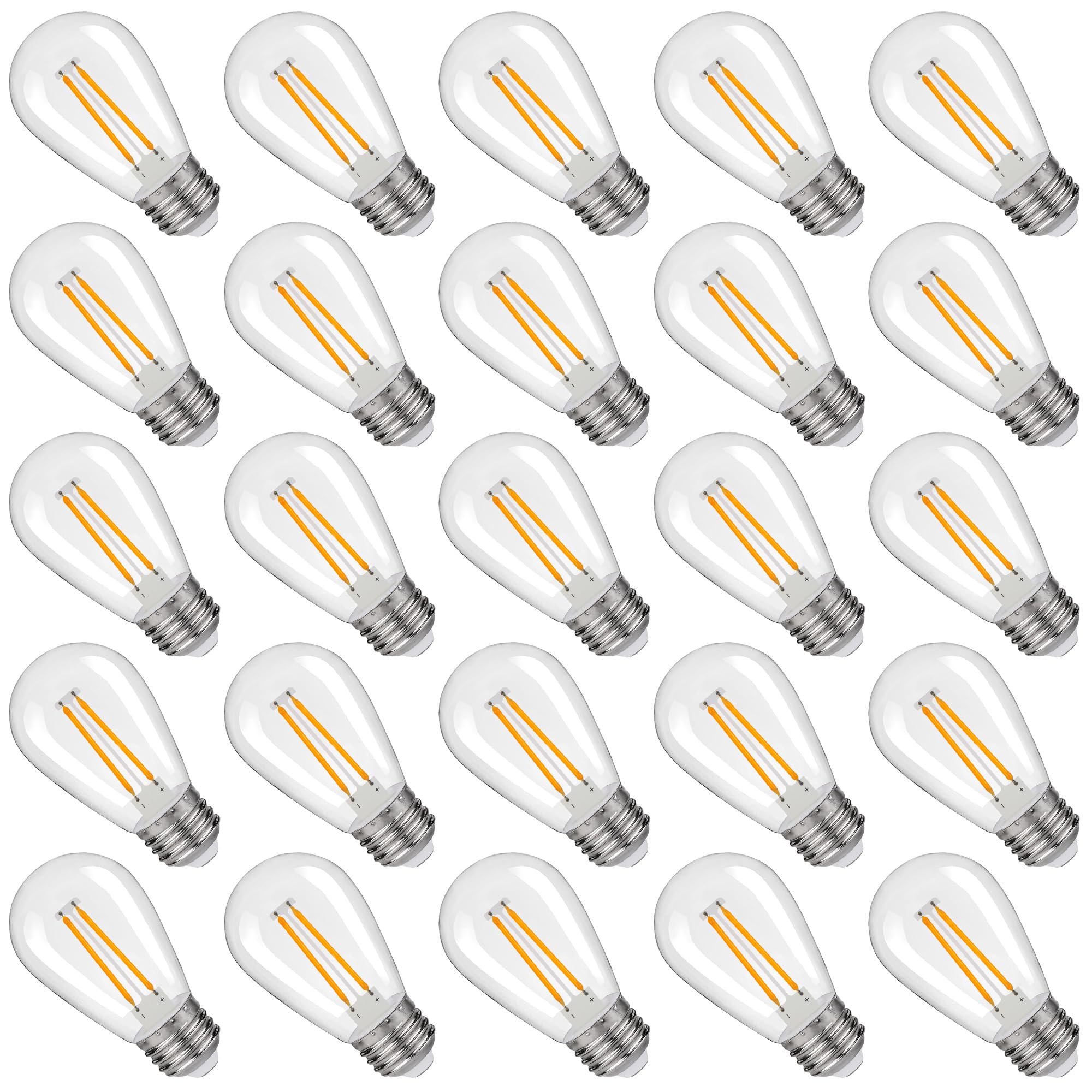 S14 Replacement Led Light Bulbs, Shatterproof & Waterproof 2W S14 Led Bulbs, Outdoor String Lights , E26 Base Patio Edison Led L