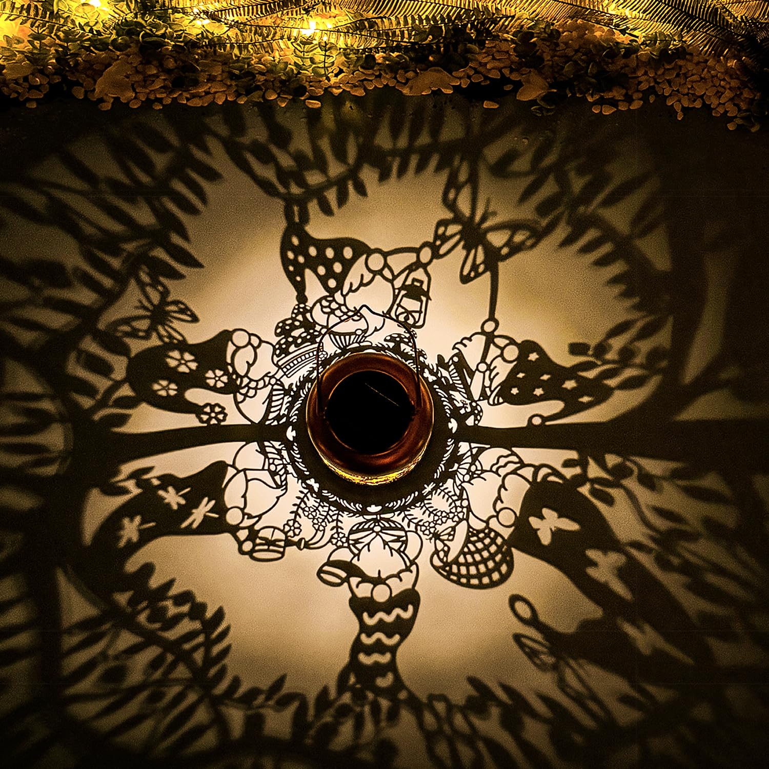 Tiggsy Gnomes Solar Lanterns Outdoor Waterproof,Hanging Solar Lights Gnome Gifts For Women Metal Led Decorative Light For Yard,P