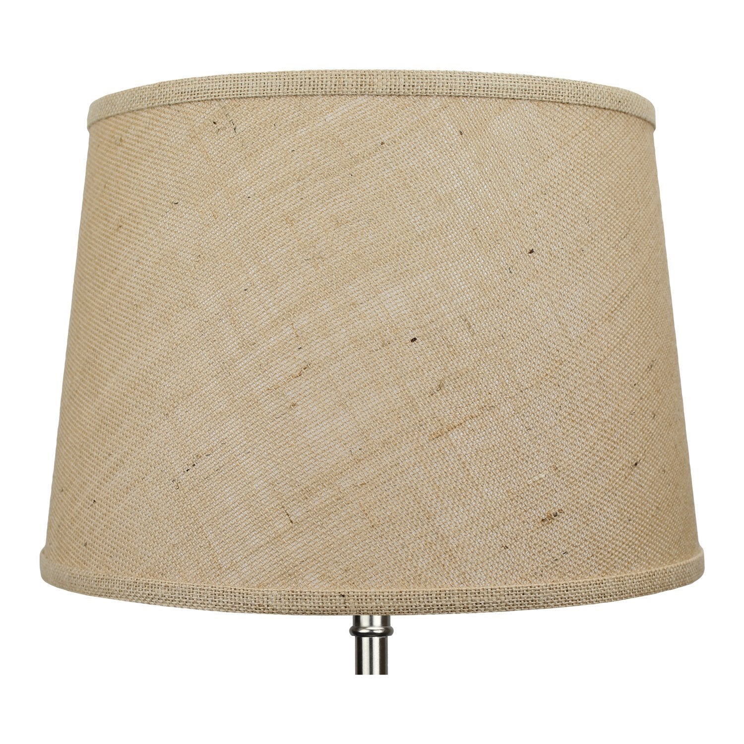 FenchelShades.com Fabric Barrel Lampshade 12in Top x 14in Bottom x 10in Slant Burlap Natural Model 12-14-10-W-B-NAT