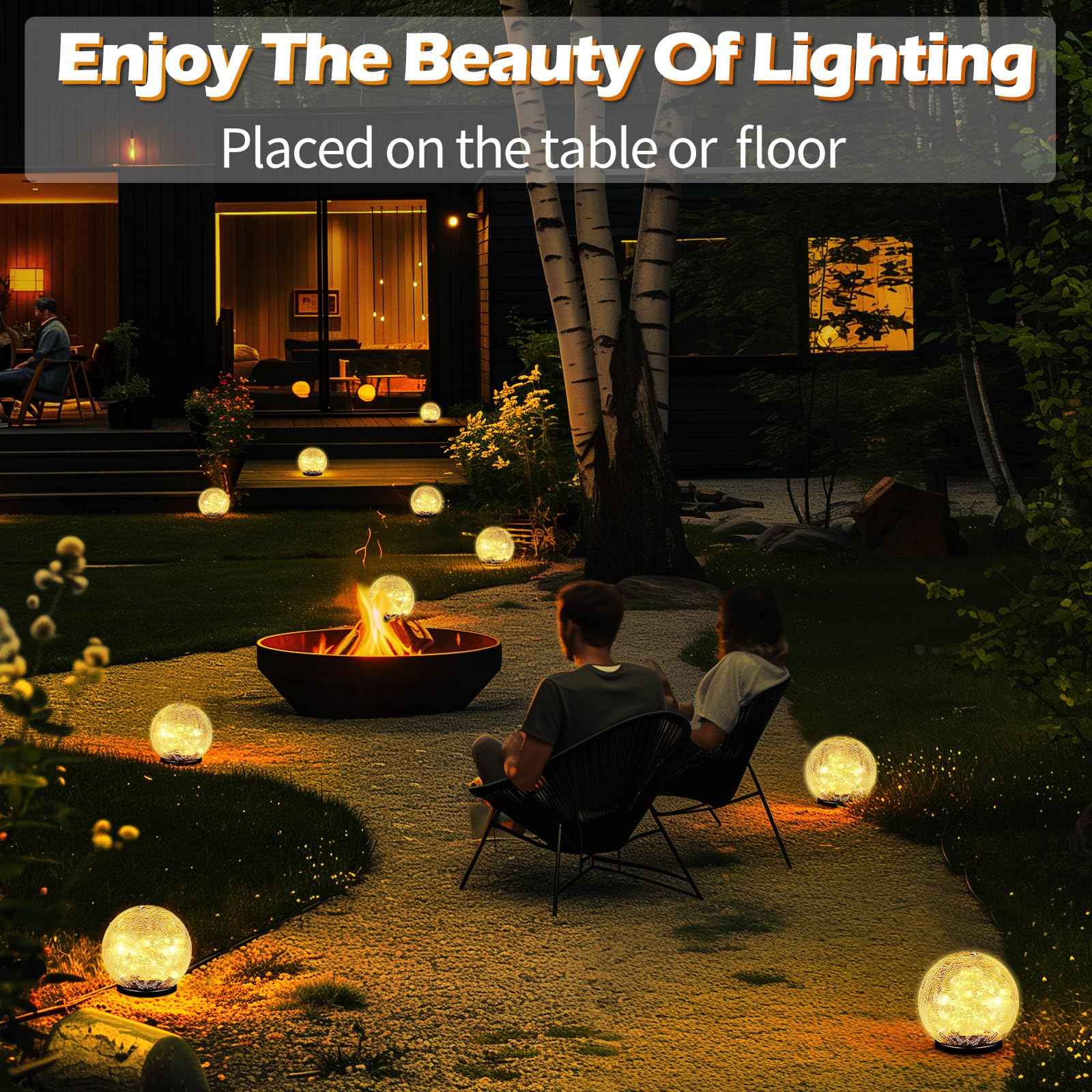 Coroor Solar Ball Lights - 80 Led  ed Glass Globe, Waterproof, 5.9 Warm White (2 Pack) For Garden, Path, Patio, Christmas Decor
