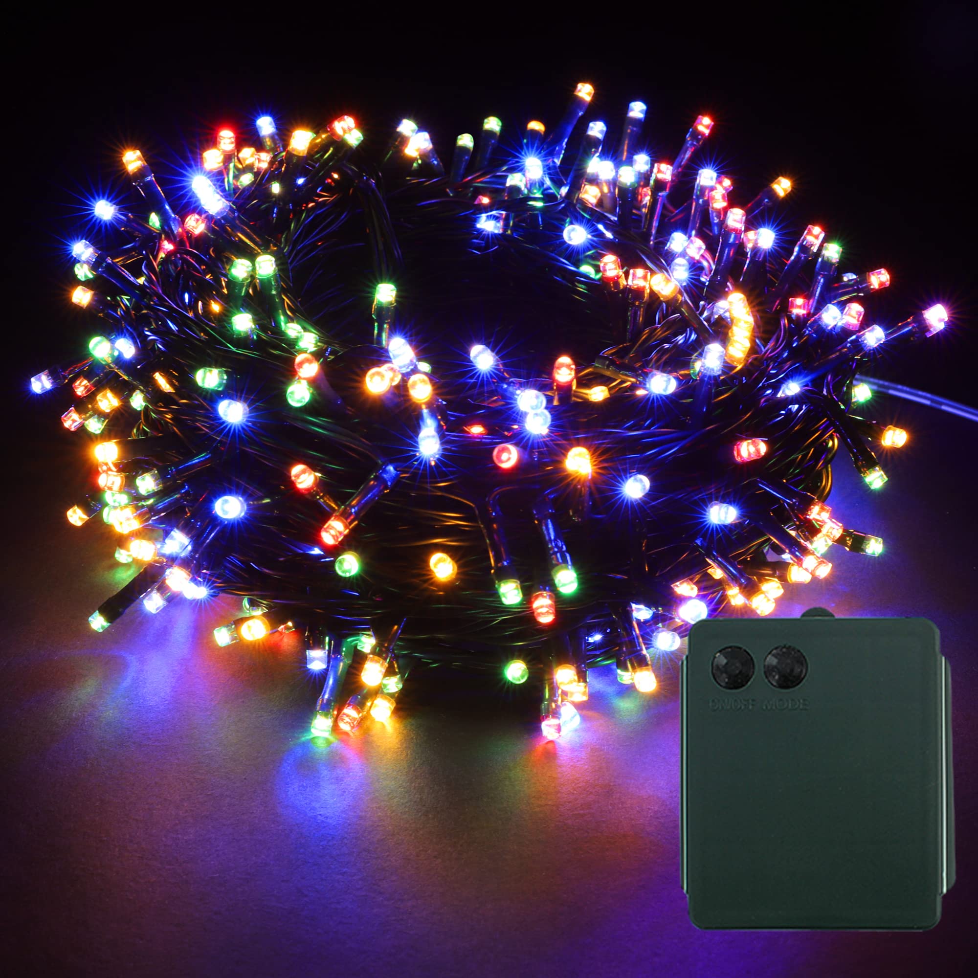 100 LED 33FT Christmas Fairy String Lights Battery Operated 8 Lighting Modes Waterproof with Timer for Indoor/Outdoor, Home, Halloween, Garden, Party Decor (Multi-Color)