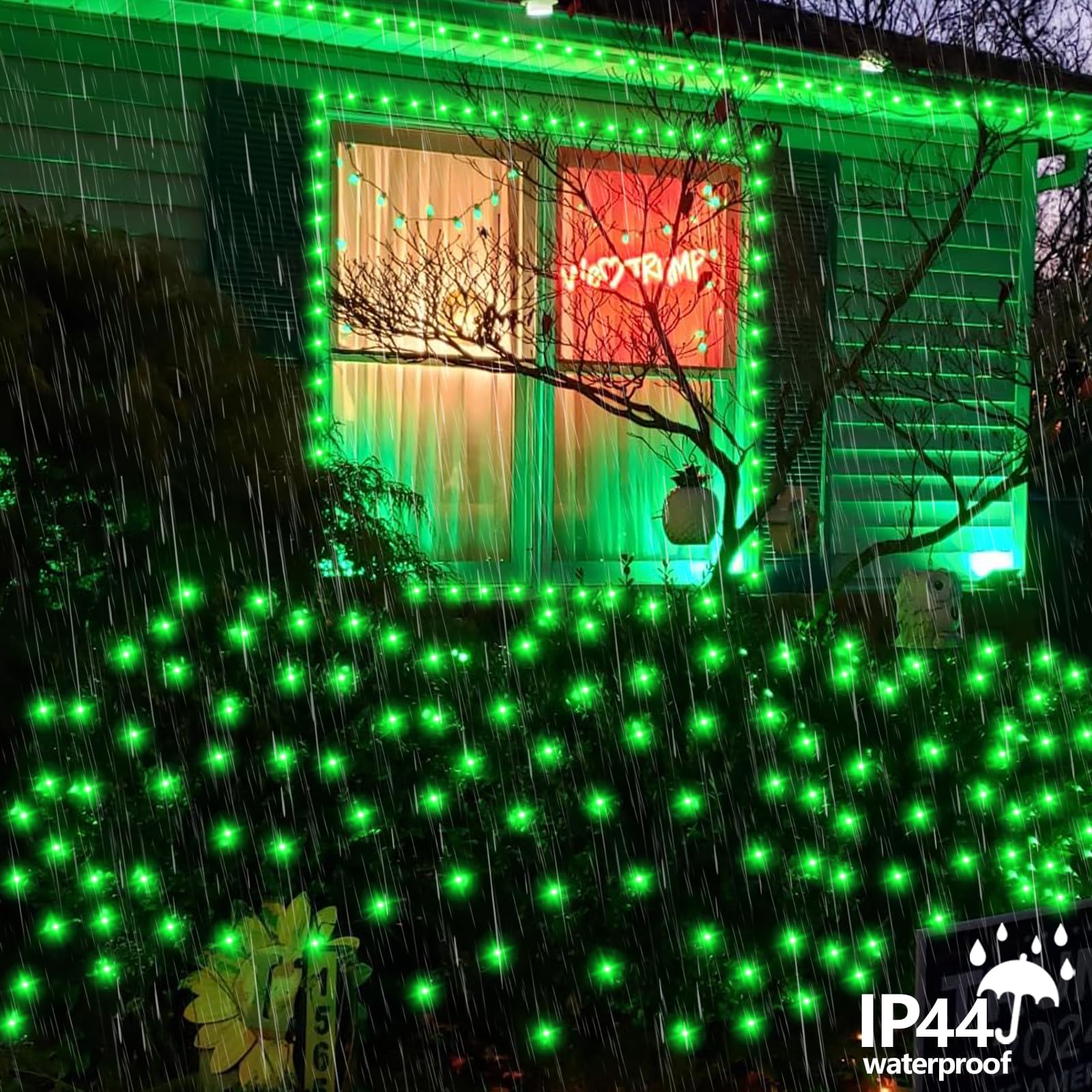 YEGUO 500 LED Green Christmas Lights, Waterproof Green Wire, 8 Modes, Indoor/Outdoor, Model JT-EL/FC300V0200-C
